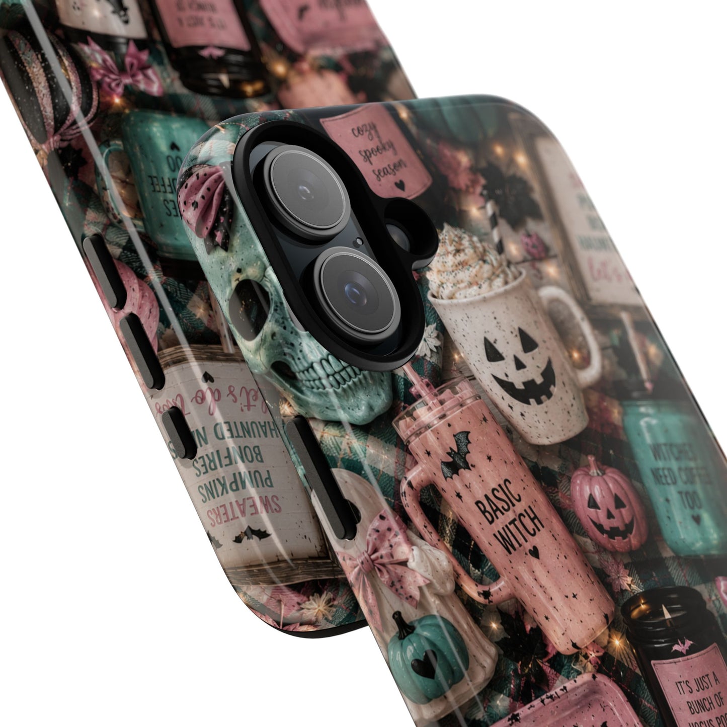 Sunflower Porch Co Spooky Mugs & Pumpkins Tough Cases | Halloween Collage Phone Case