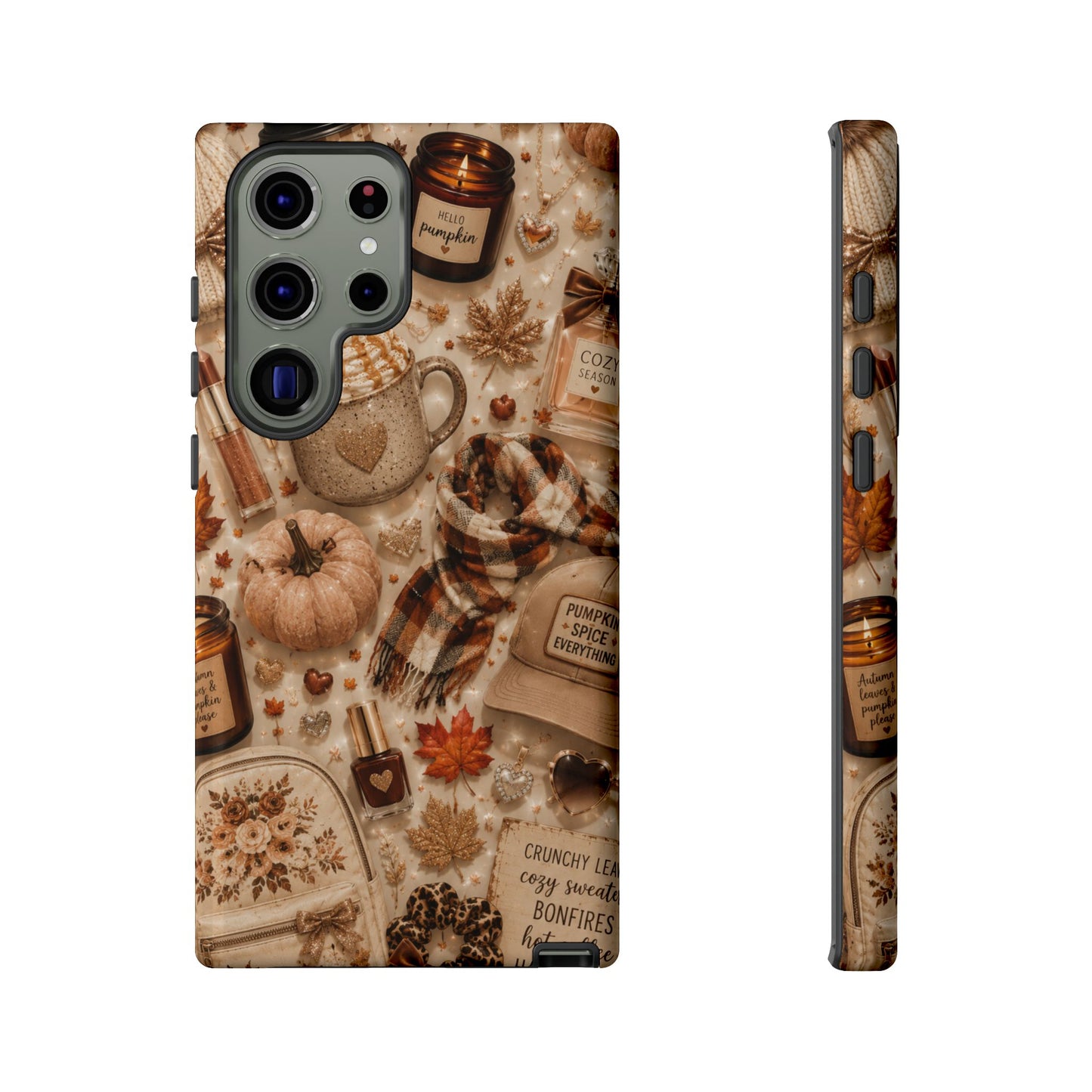 Sunflower Porch Co Cozy Autumn Mug and Pumpkin Pattern Phone Case | Fall Aesthetic