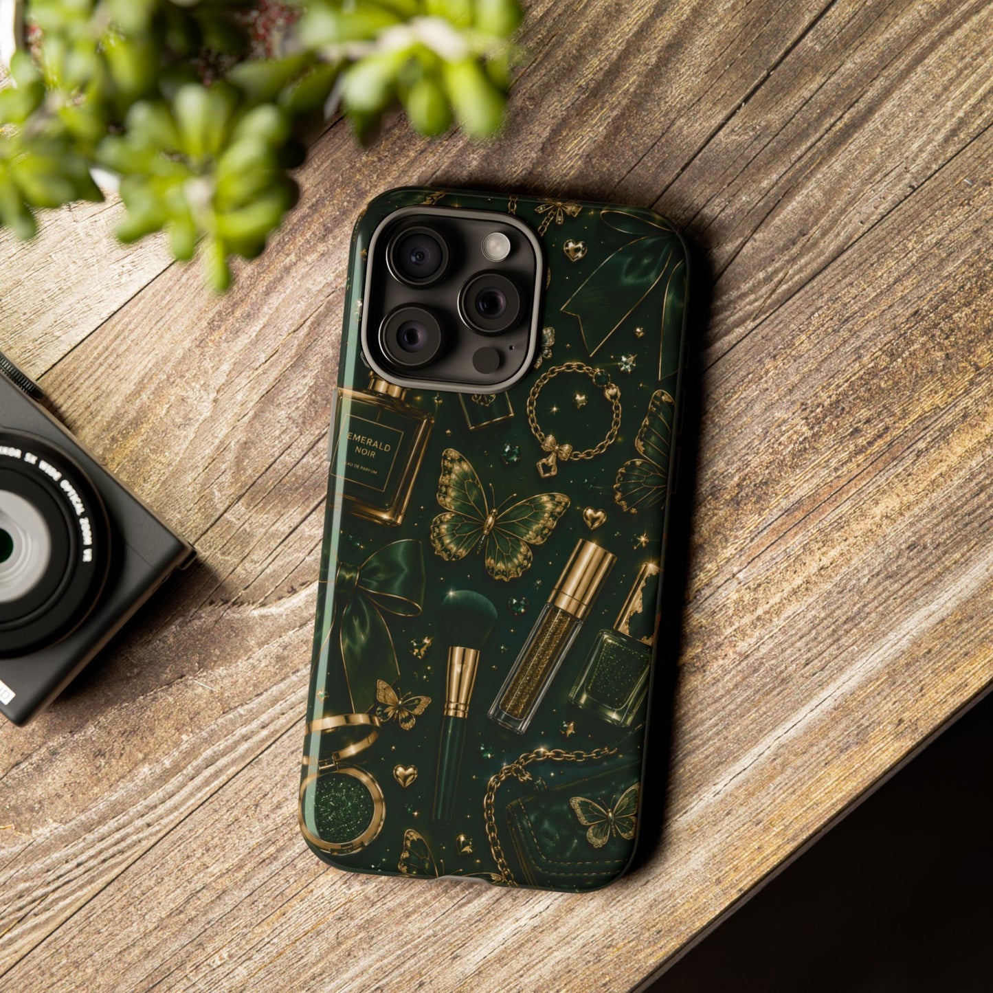 Sunflower Porch Co Vintage Gold Makeup Pattern Phone Case | Tough Case