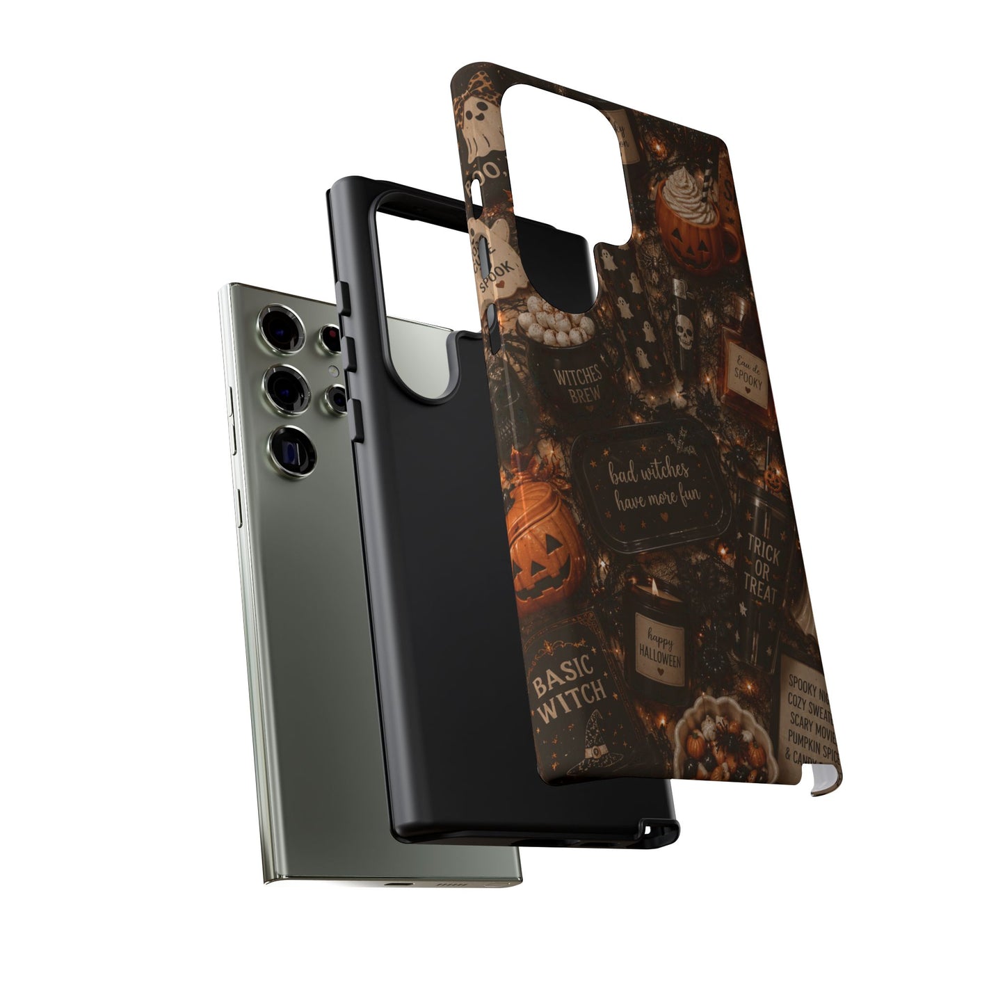 Sunflower Porch Co Halloween Collage phone case | spooky pumpkin witchy design