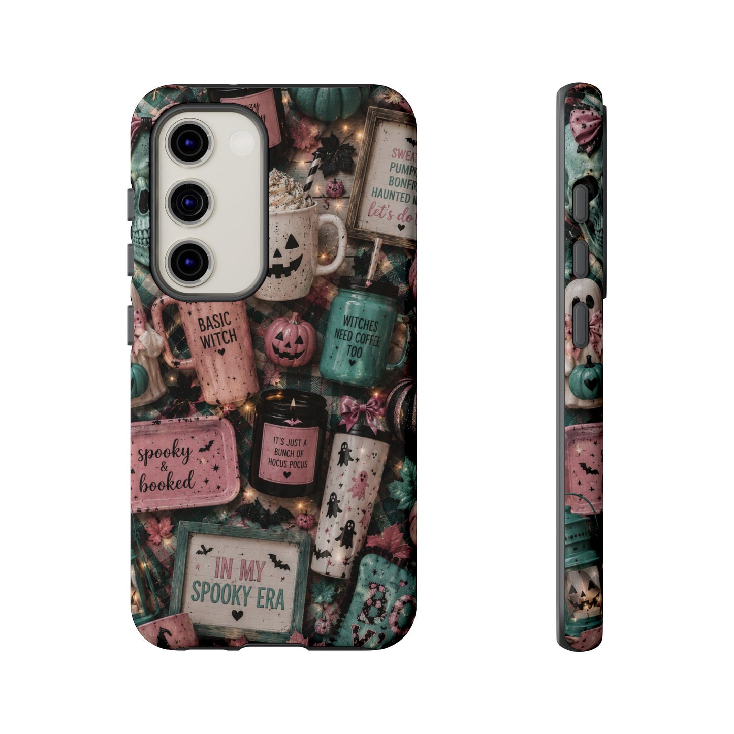 Sunflower Porch Co Spooky Mugs & Pumpkins Tough Cases | Halloween Collage Phone Case