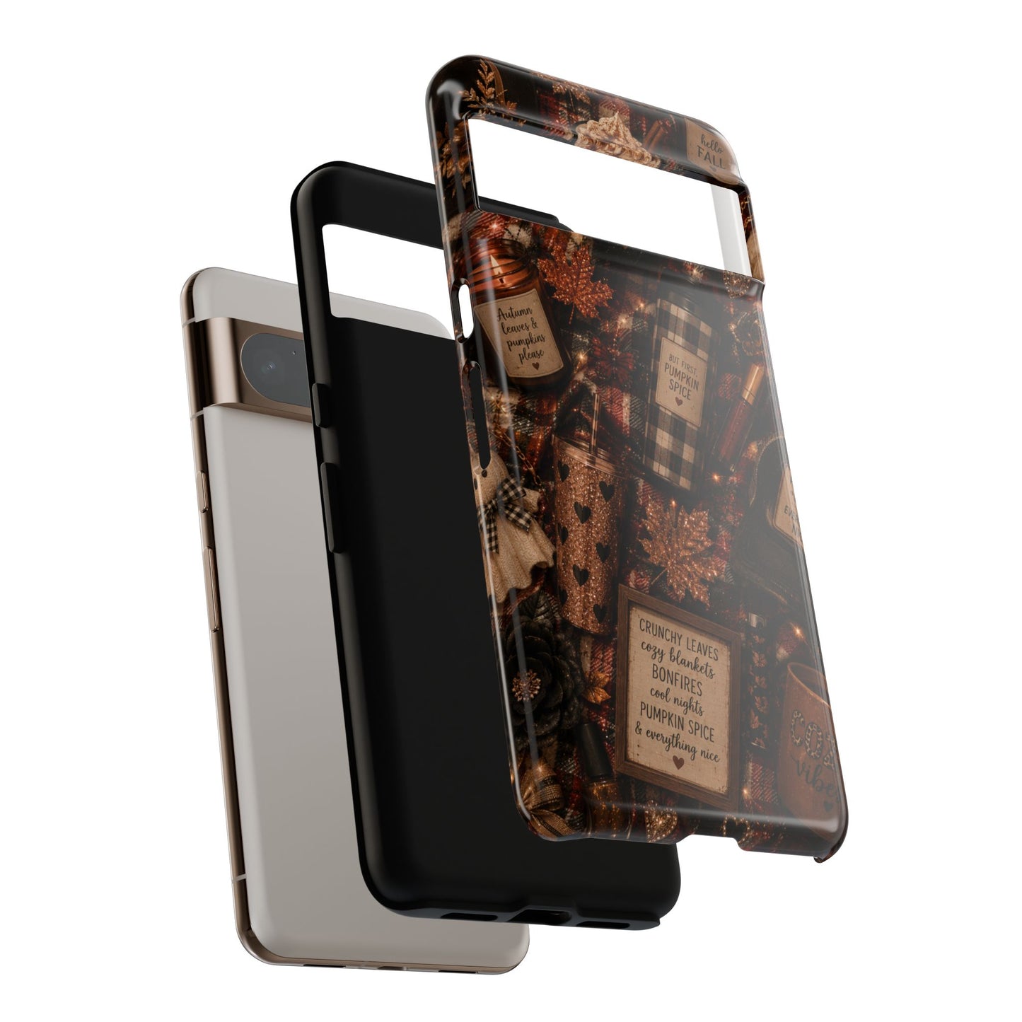 Sunflower Porch Co Cozy Pumpkin Spice Pattern Phone Case | Tough Cases