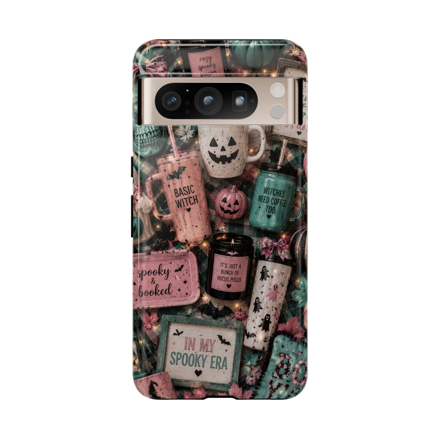 Sunflower Porch Co Spooky Mugs & Pumpkins Tough Cases | Halloween Collage Phone Case
