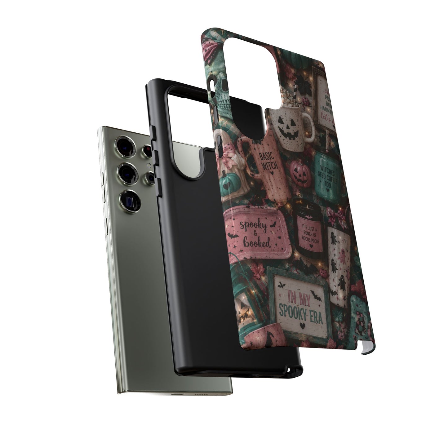 Sunflower Porch Co Spooky Mugs & Pumpkins Tough Cases | Halloween Collage Phone Case