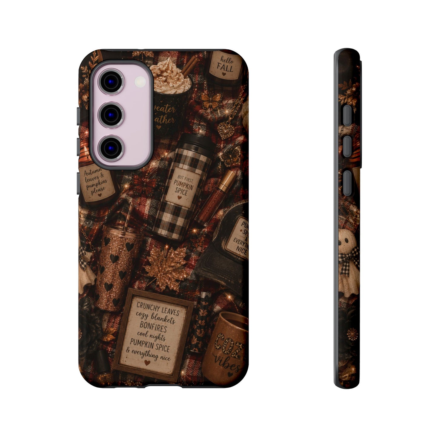 Sunflower Porch Co Cozy Pumpkin Spice Pattern Phone Case | Tough Cases