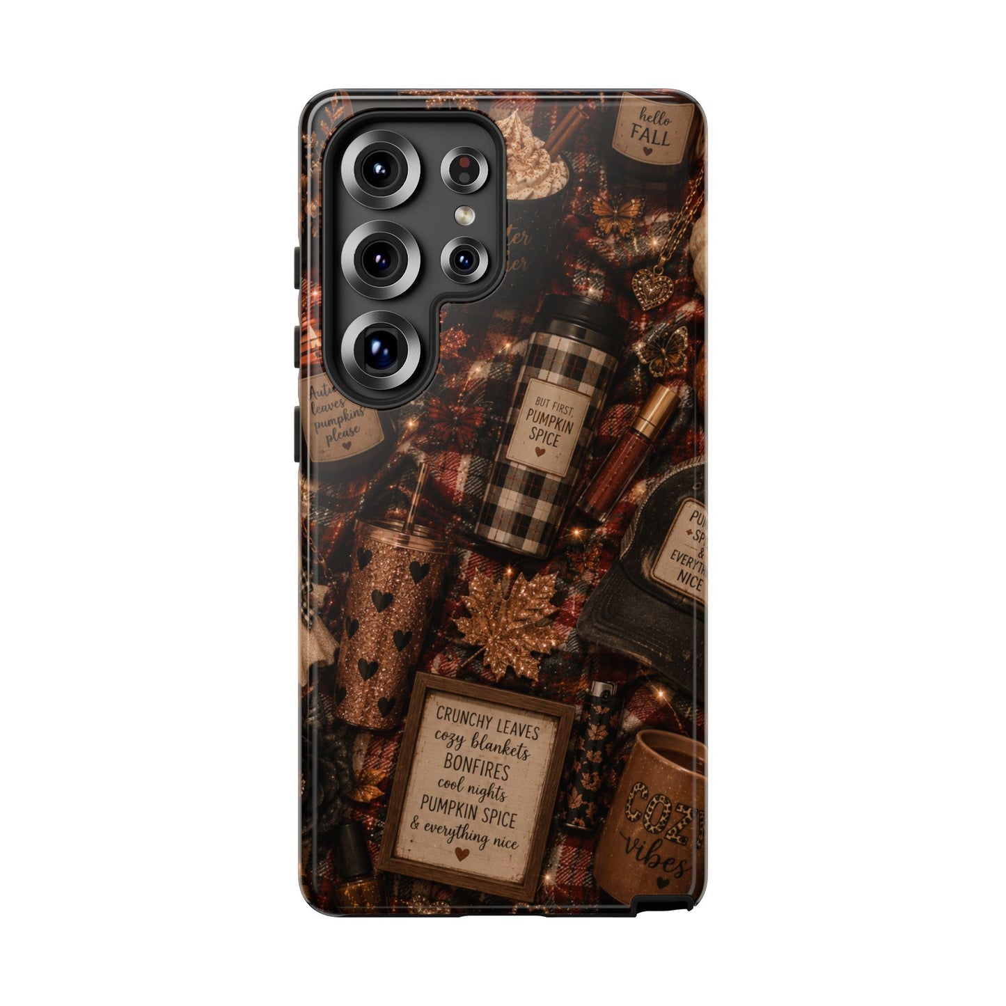 Sunflower Porch Co Cozy Pumpkin Spice Pattern Phone Case | Tough Cases