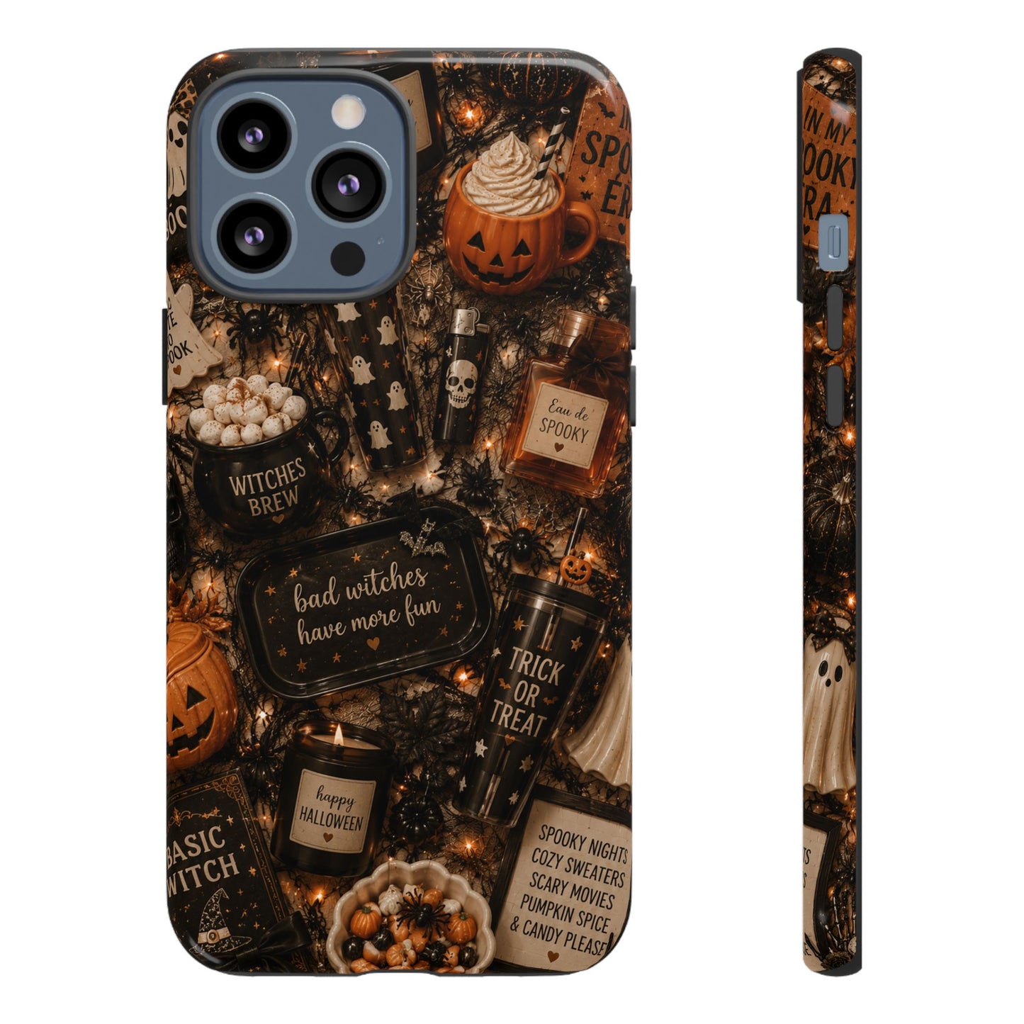 Sunflower Porch Co Halloween Collage phone case | spooky pumpkin witchy design