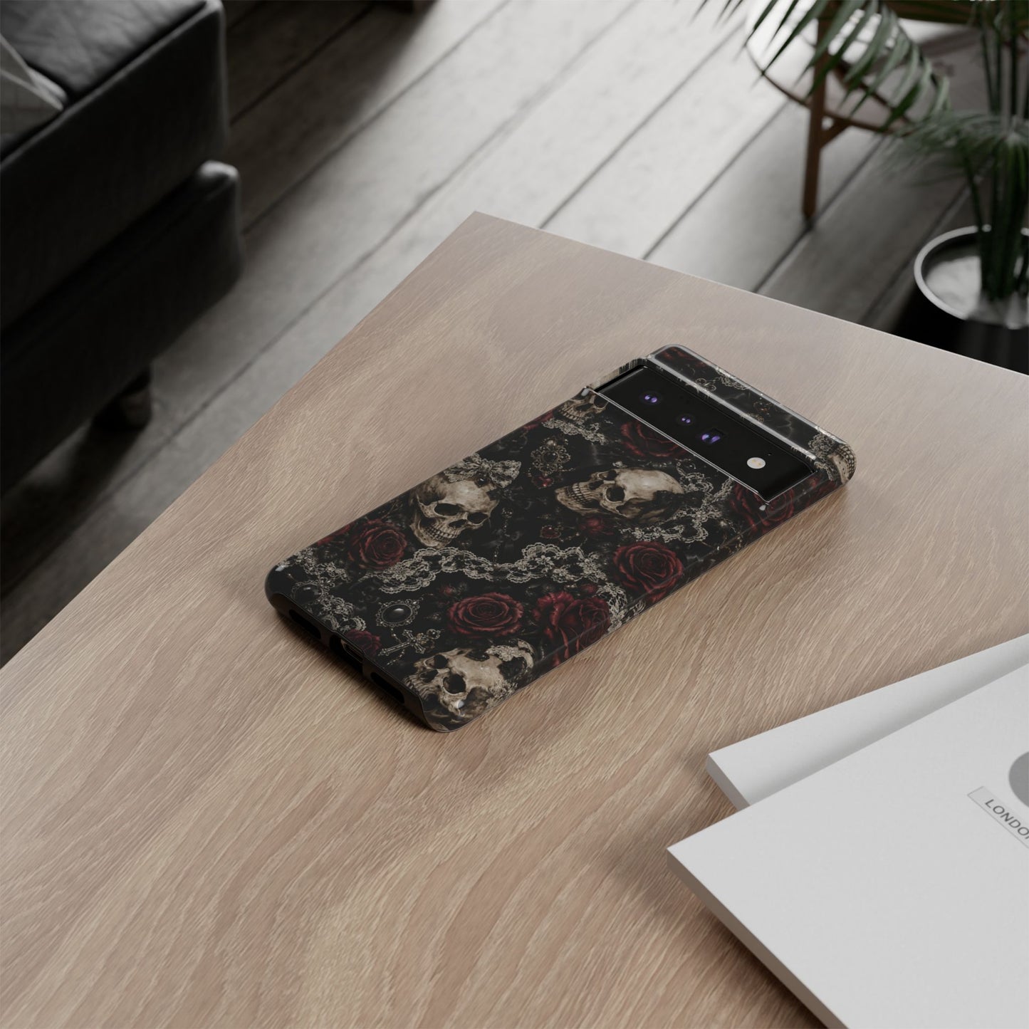 Skull and Red Roses phone case | Tough Cases