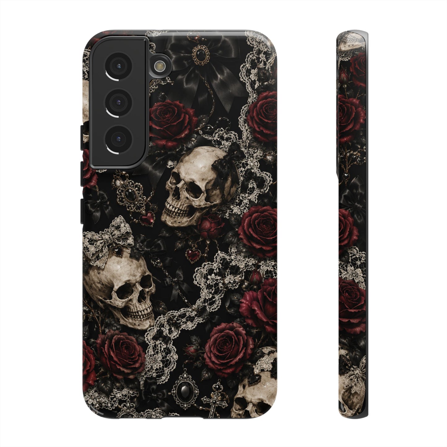 Skull and Red Roses phone case | Tough Cases