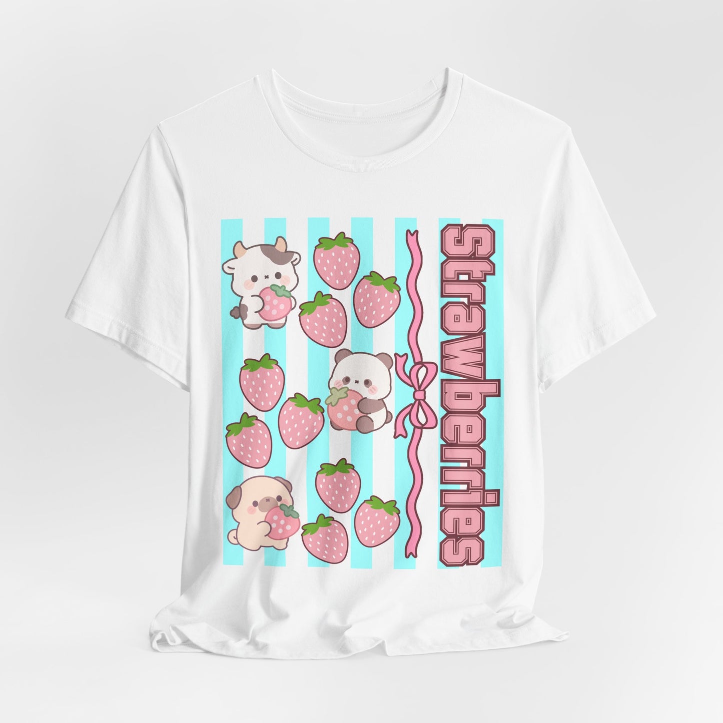 SunflowerPorchCo Kawaii Strawberry Puppies tee | Cute Strawberries and Puppies graphic tee
