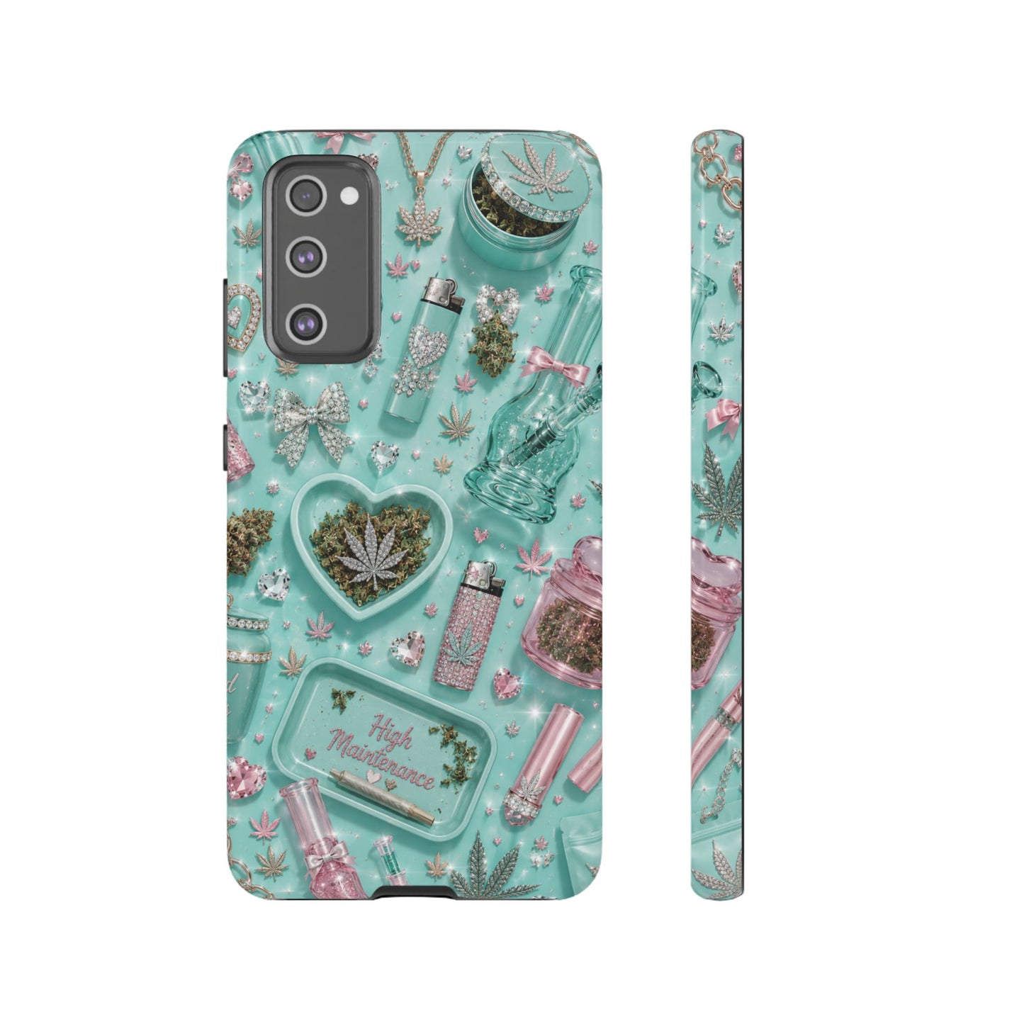Sunflower Porch Co Mint Cannabis Pattern Phone Case | Tough Case