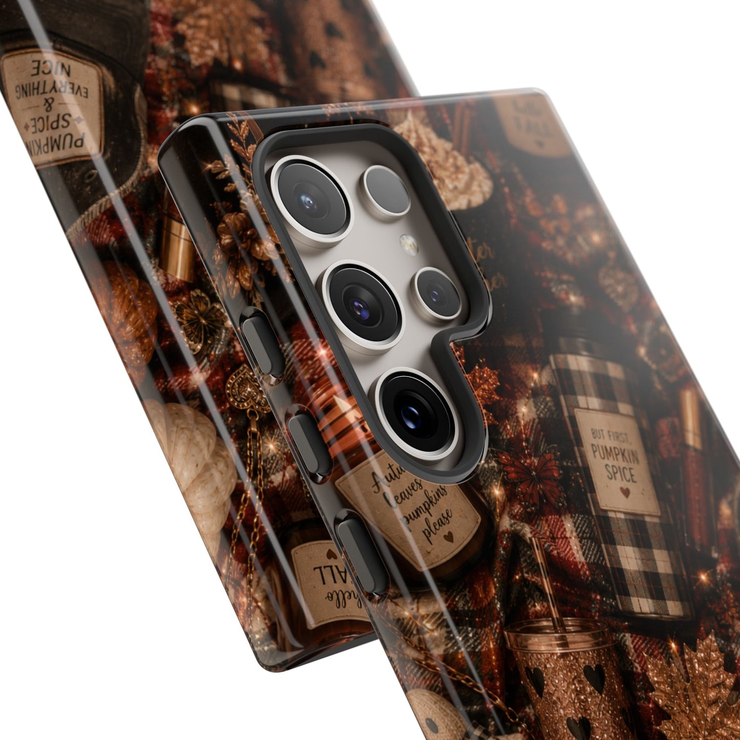 Sunflower Porch Co Cozy Pumpkin Spice Pattern Phone Case | Tough Cases