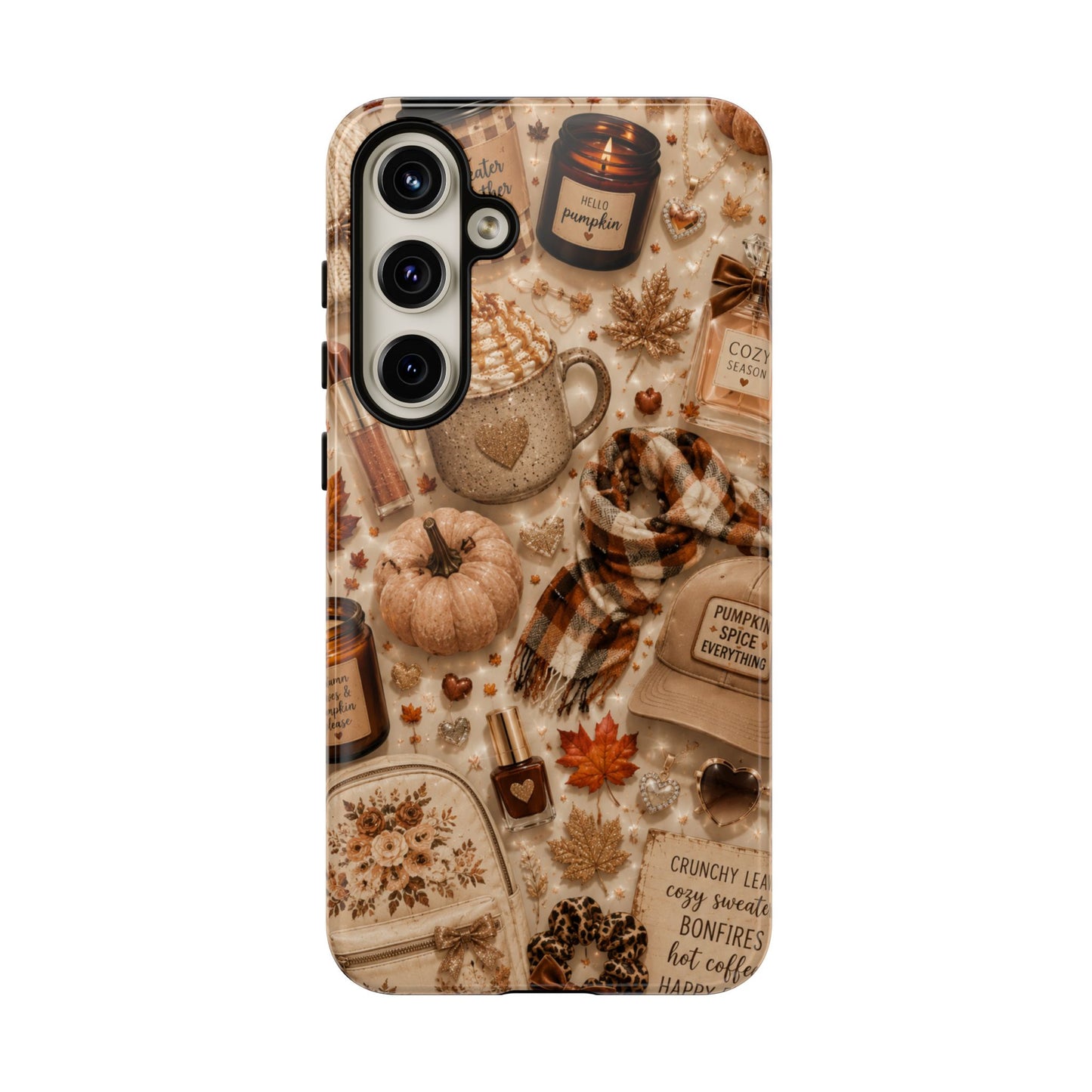 Sunflower Porch Co Cozy Autumn Mug and Pumpkin Pattern Phone Case | Fall Aesthetic
