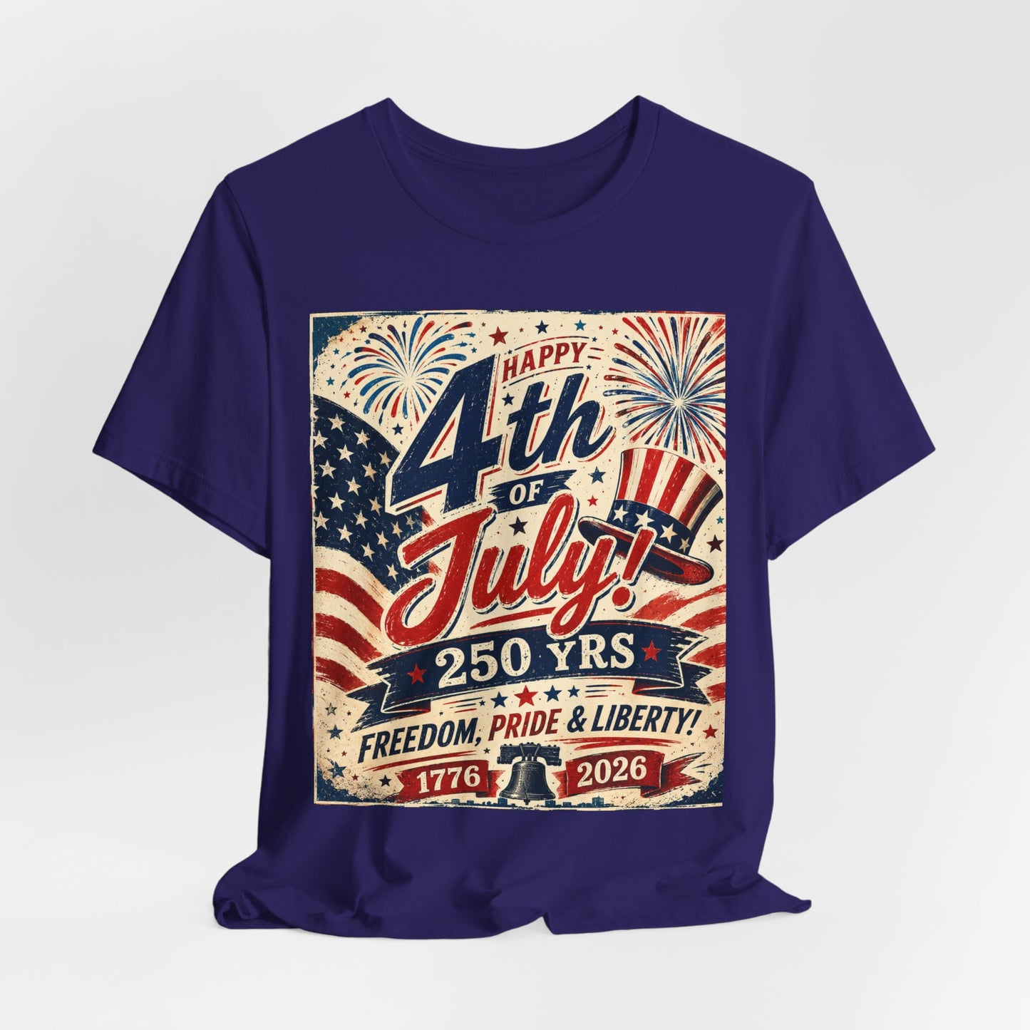 Sunflower Porch Co 4th of July Tee - 250 Years Freedom, Pride & Liberty (1776–2026)