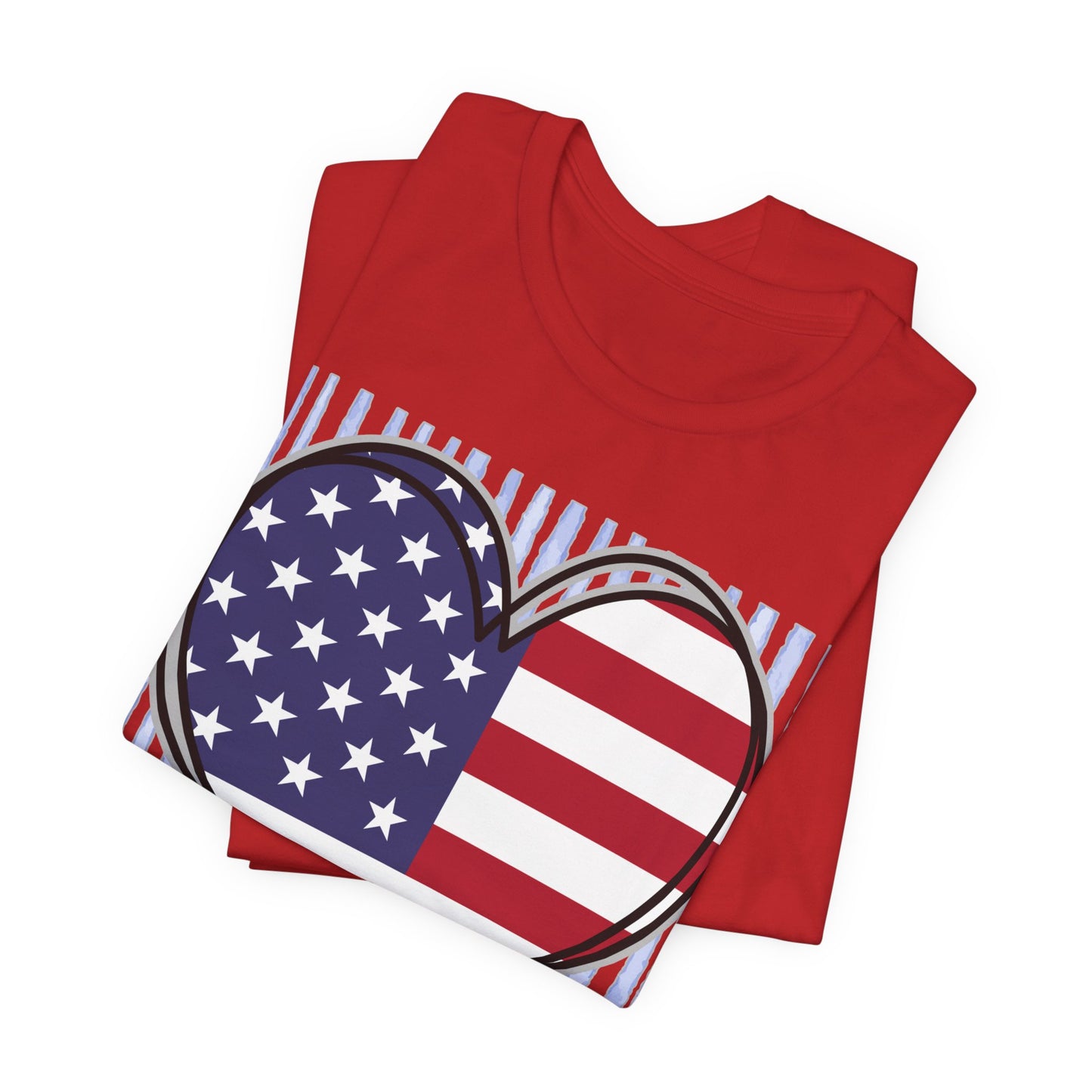 Sunflower Porch Co 4th of July Heart American Flag Tee | Patriotic Independence Day Shirt