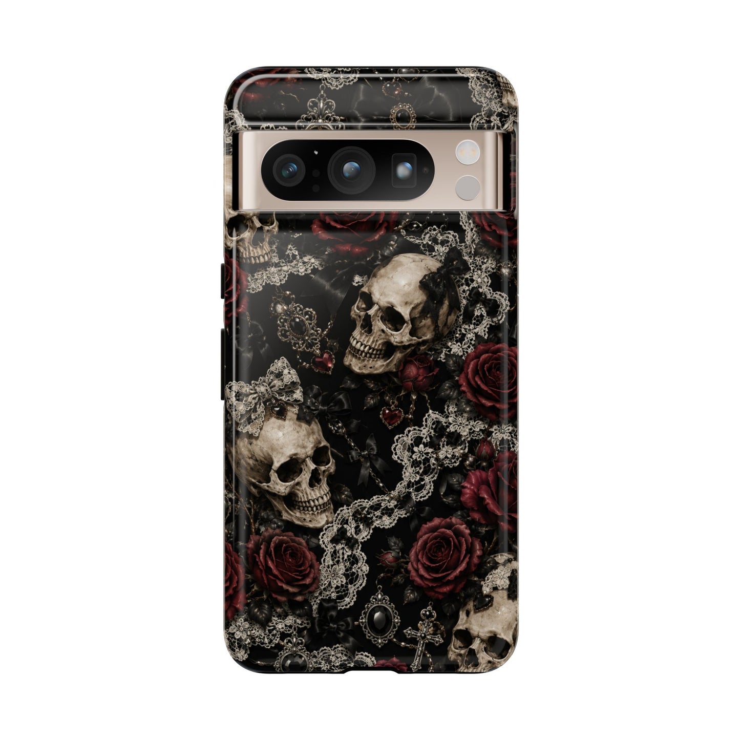 Skull and Red Roses phone case | Tough Cases