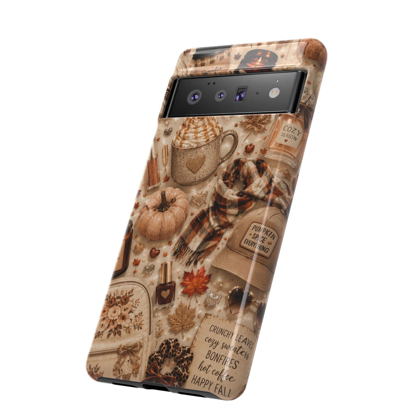 Sunflower Porch Co Cozy Autumn Mug and Pumpkin Pattern Phone Case | Fall Aesthetic