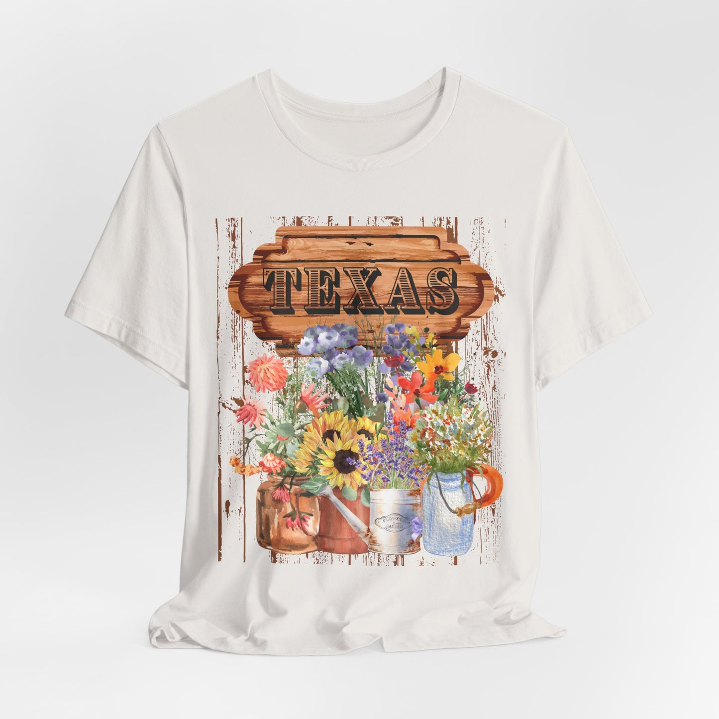 SunflowerPorchCo Texas Rustic Floral Sign T-Shirt | Sunflowers, Wildflowers, Vintage Wood