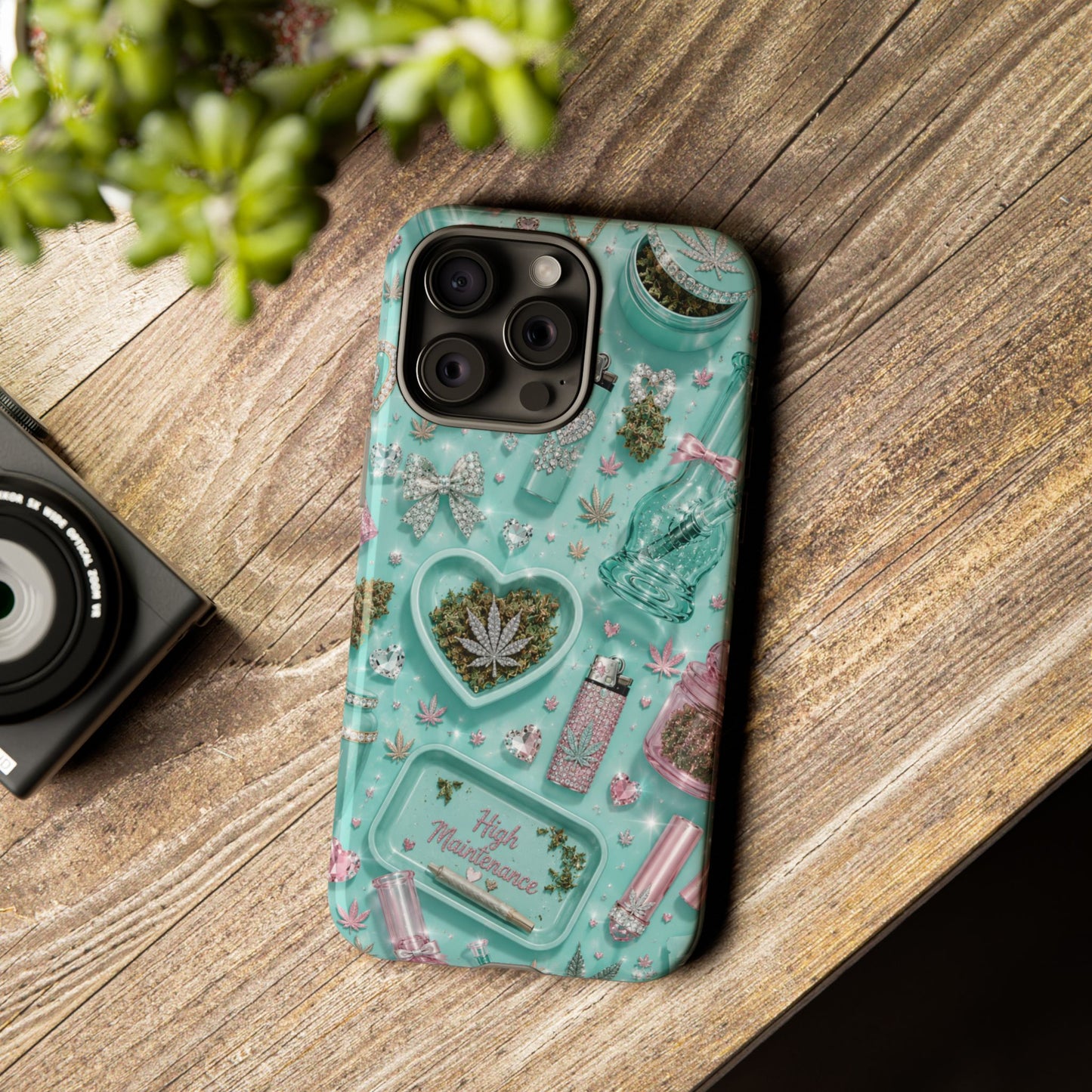 Sunflower Porch Co Mint Cannabis Pattern Phone Case | Tough Case