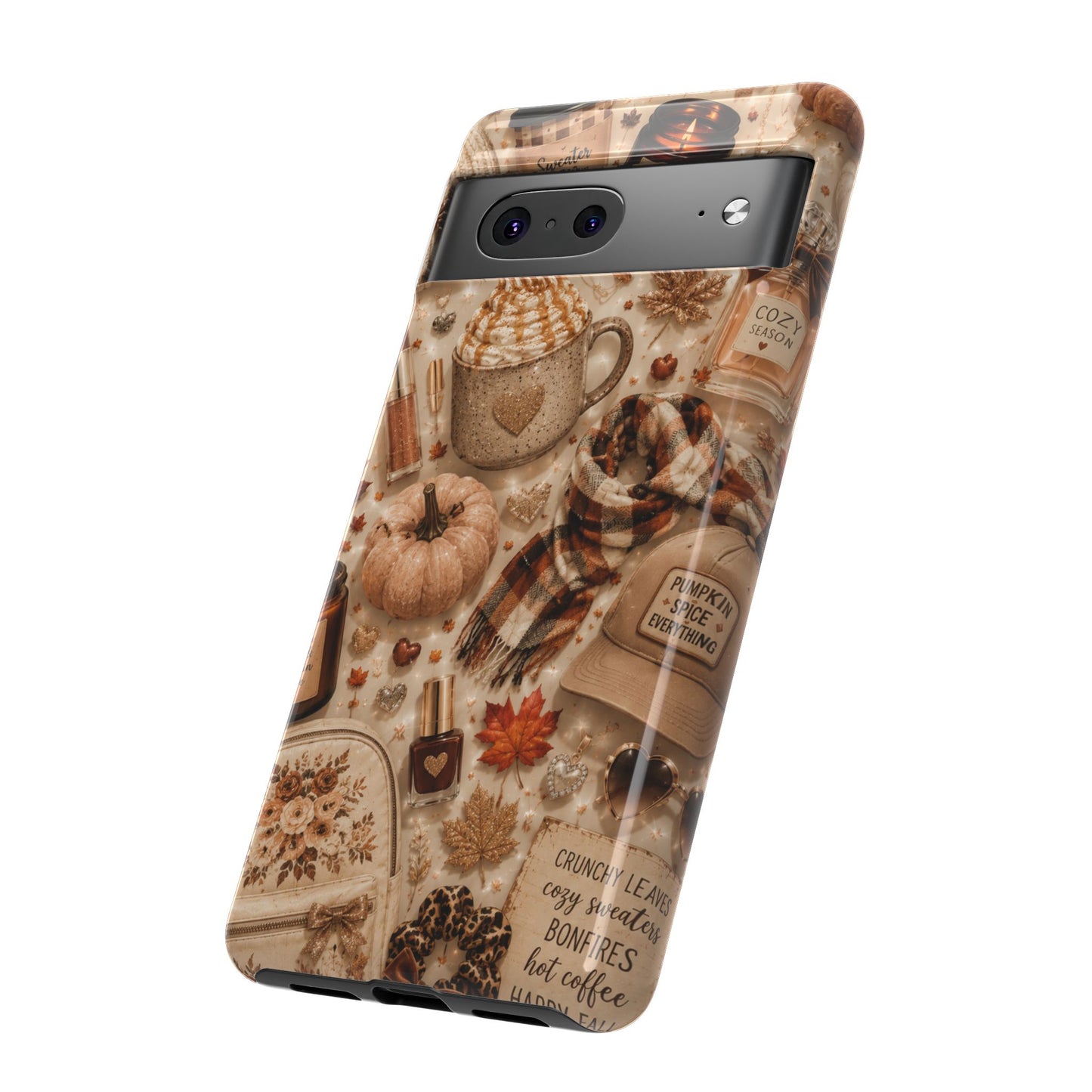 Sunflower Porch Co Cozy Autumn Mug and Pumpkin Pattern Phone Case | Fall Aesthetic