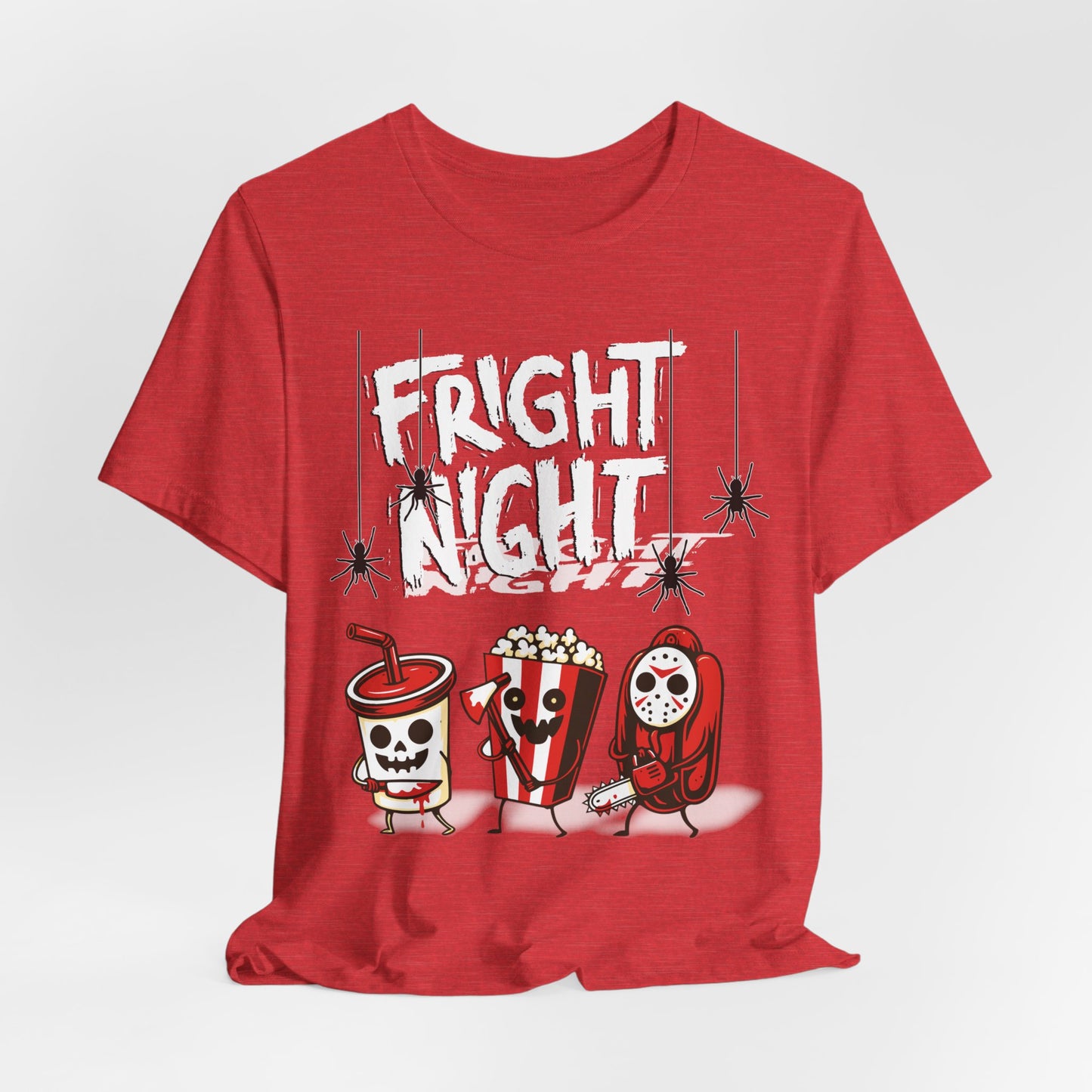 Sunflower Porch Co Fright Night Snack Trio Tee | Halloween Movie Popcorn Soda Candy T-Shirt