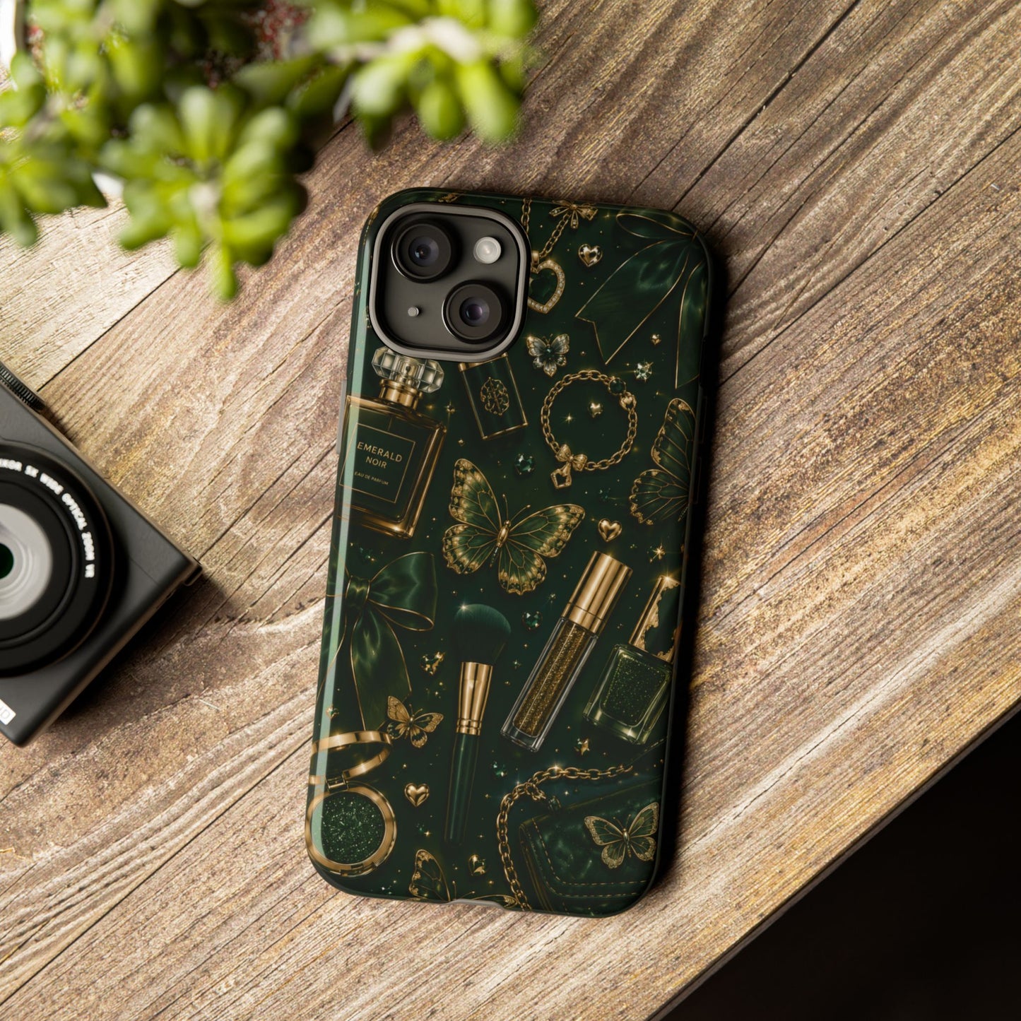 Sunflower Porch Co Vintage Gold Makeup Pattern Phone Case | Tough Case
