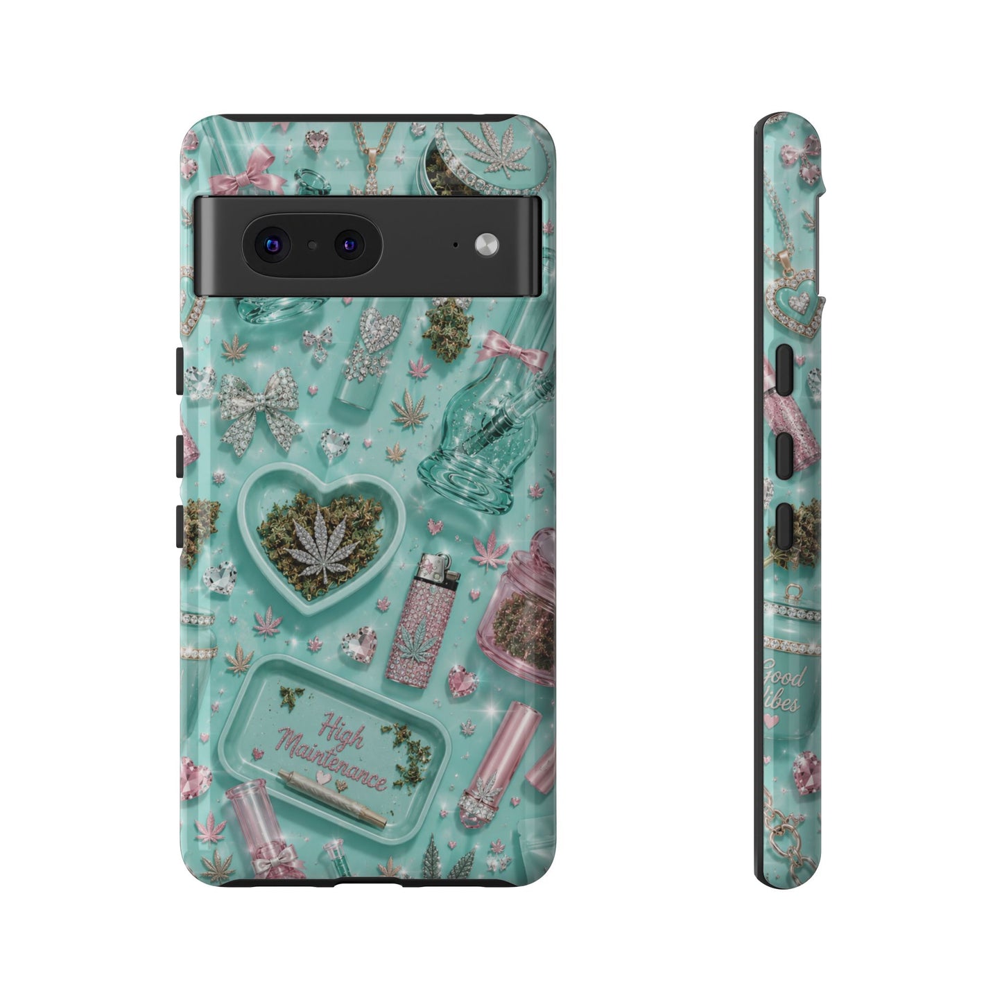 Sunflower Porch Co Mint Cannabis Pattern Phone Case | Tough Case