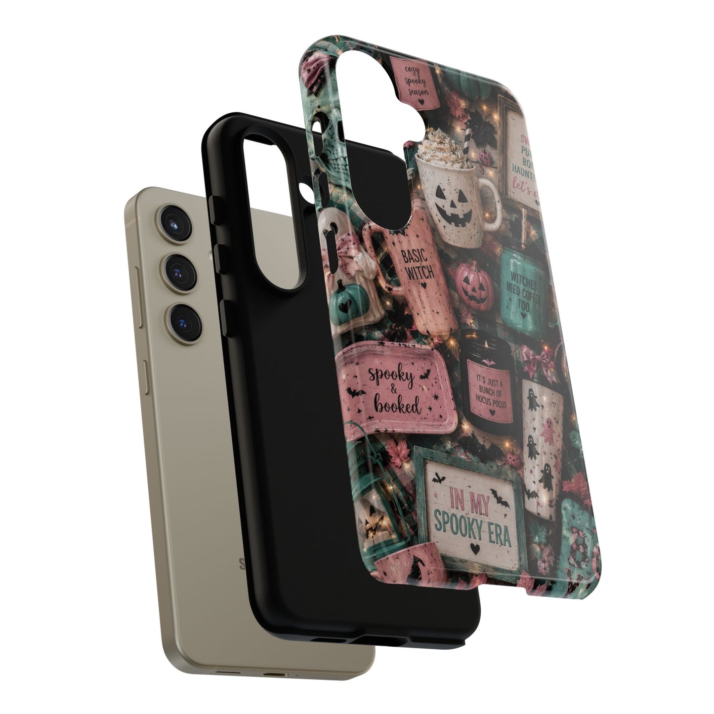 Sunflower Porch Co Spooky Mugs & Pumpkins Tough Cases | Halloween Collage Phone Case