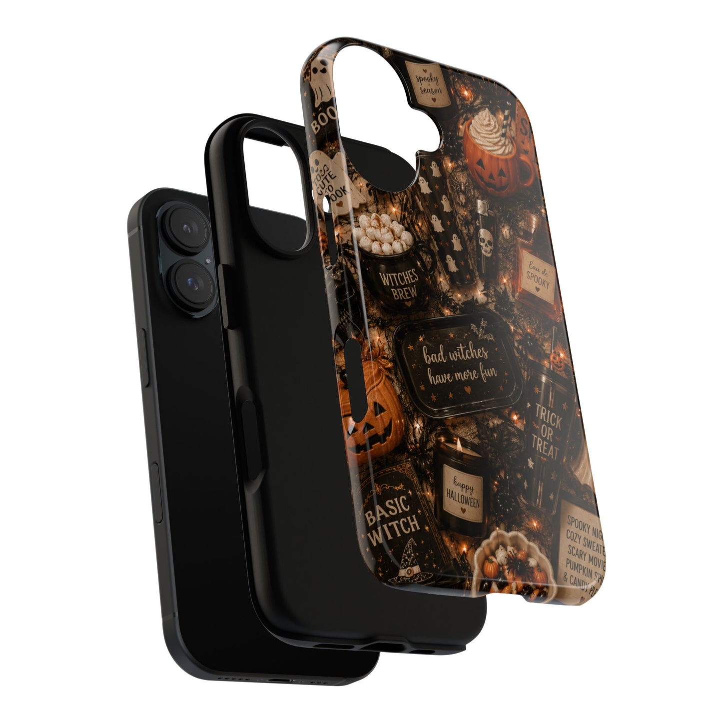 Sunflower Porch Co Halloween Collage phone case | spooky pumpkin witchy design
