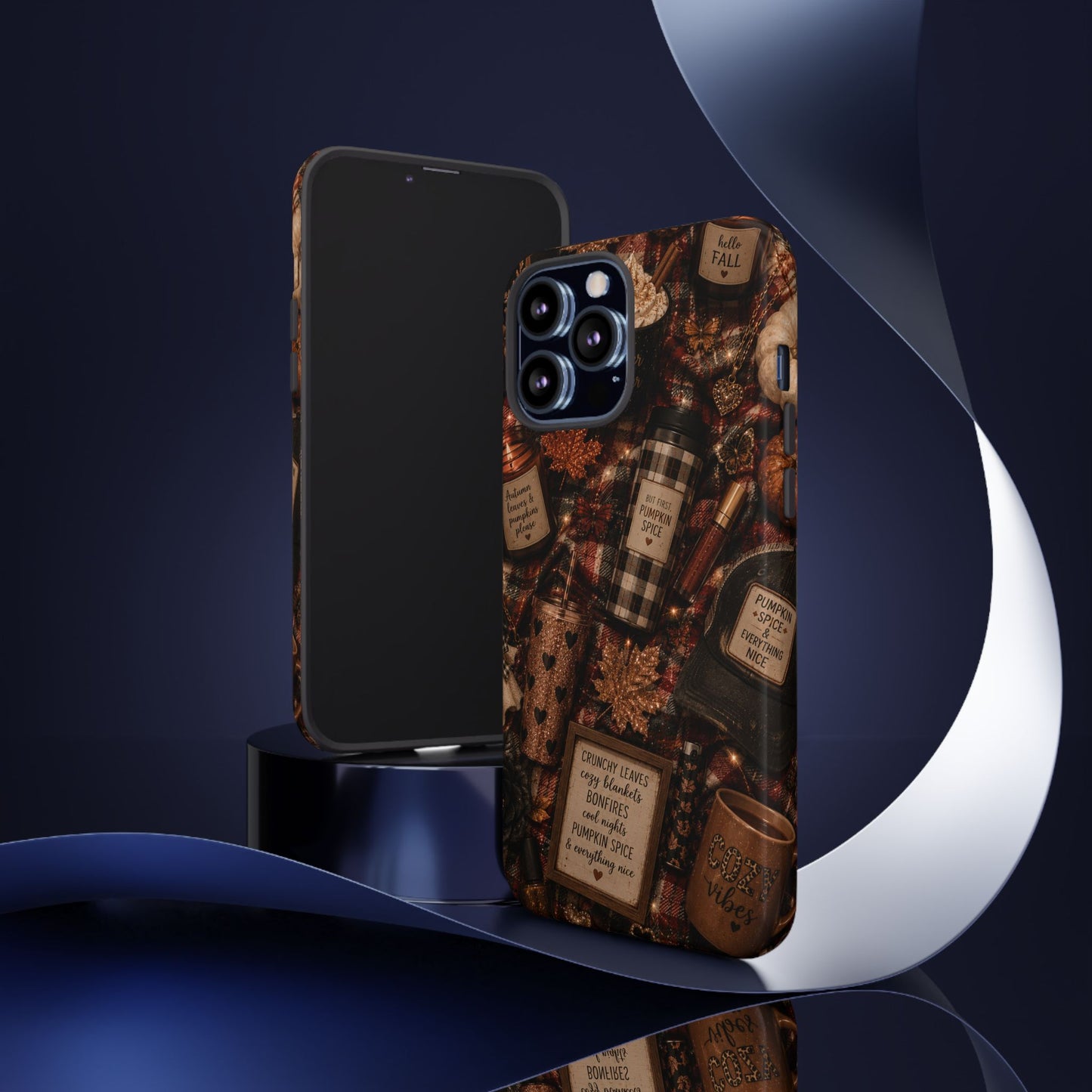Sunflower Porch Co Cozy Pumpkin Spice Pattern Phone Case | Tough Cases