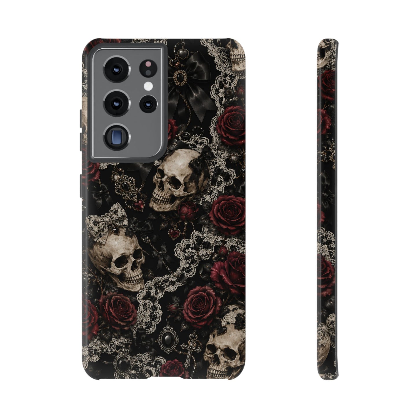Skull and Red Roses phone case | Tough Cases