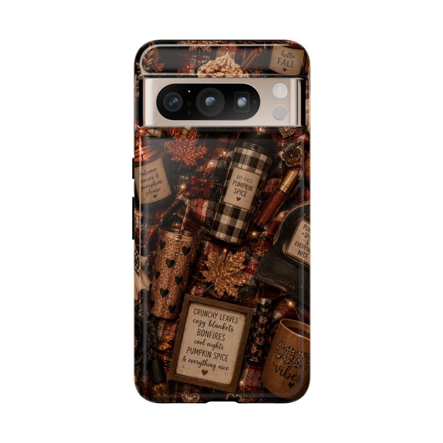 Sunflower Porch Co Cozy Pumpkin Spice Pattern Phone Case | Tough Cases