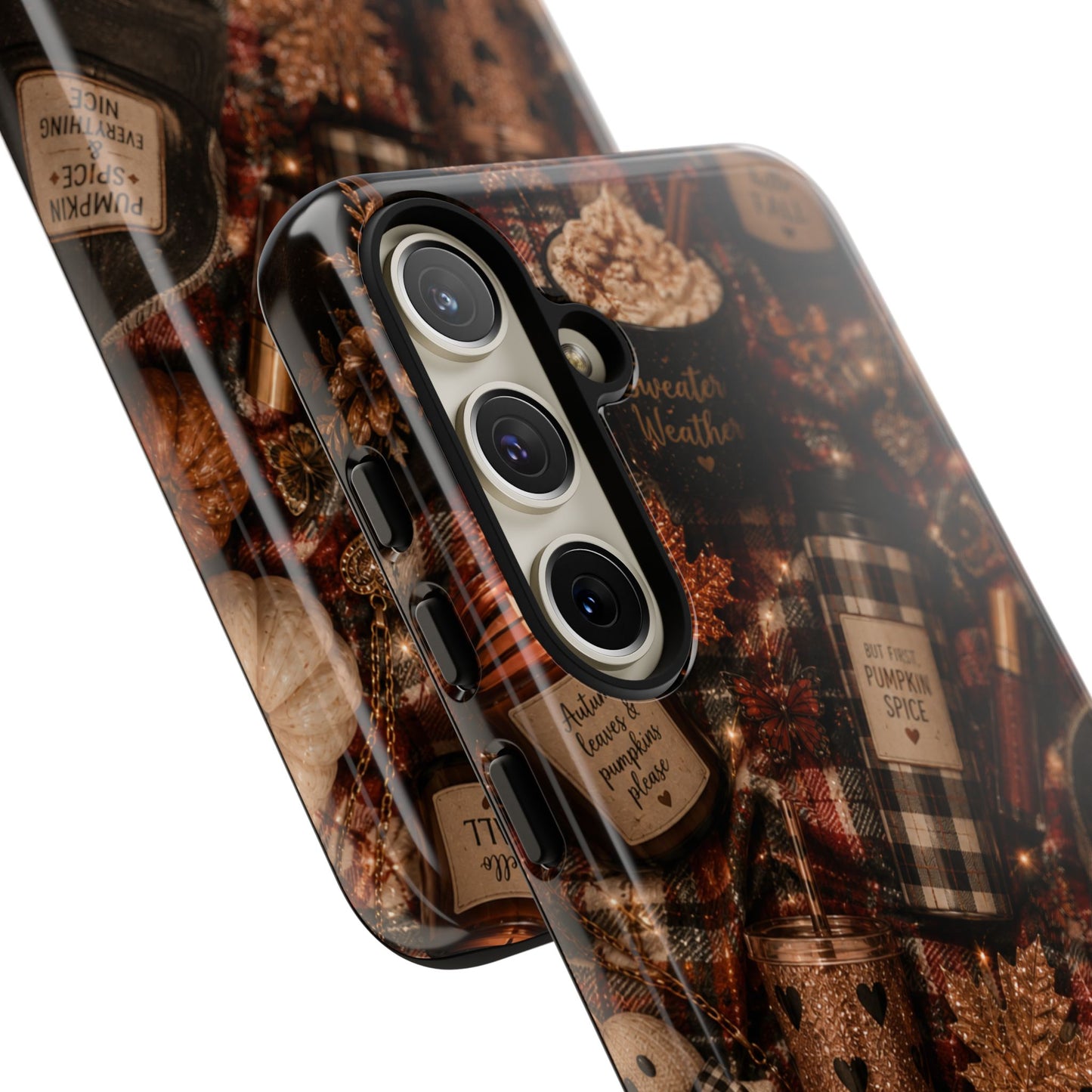 Sunflower Porch Co Cozy Pumpkin Spice Pattern Phone Case | Tough Cases