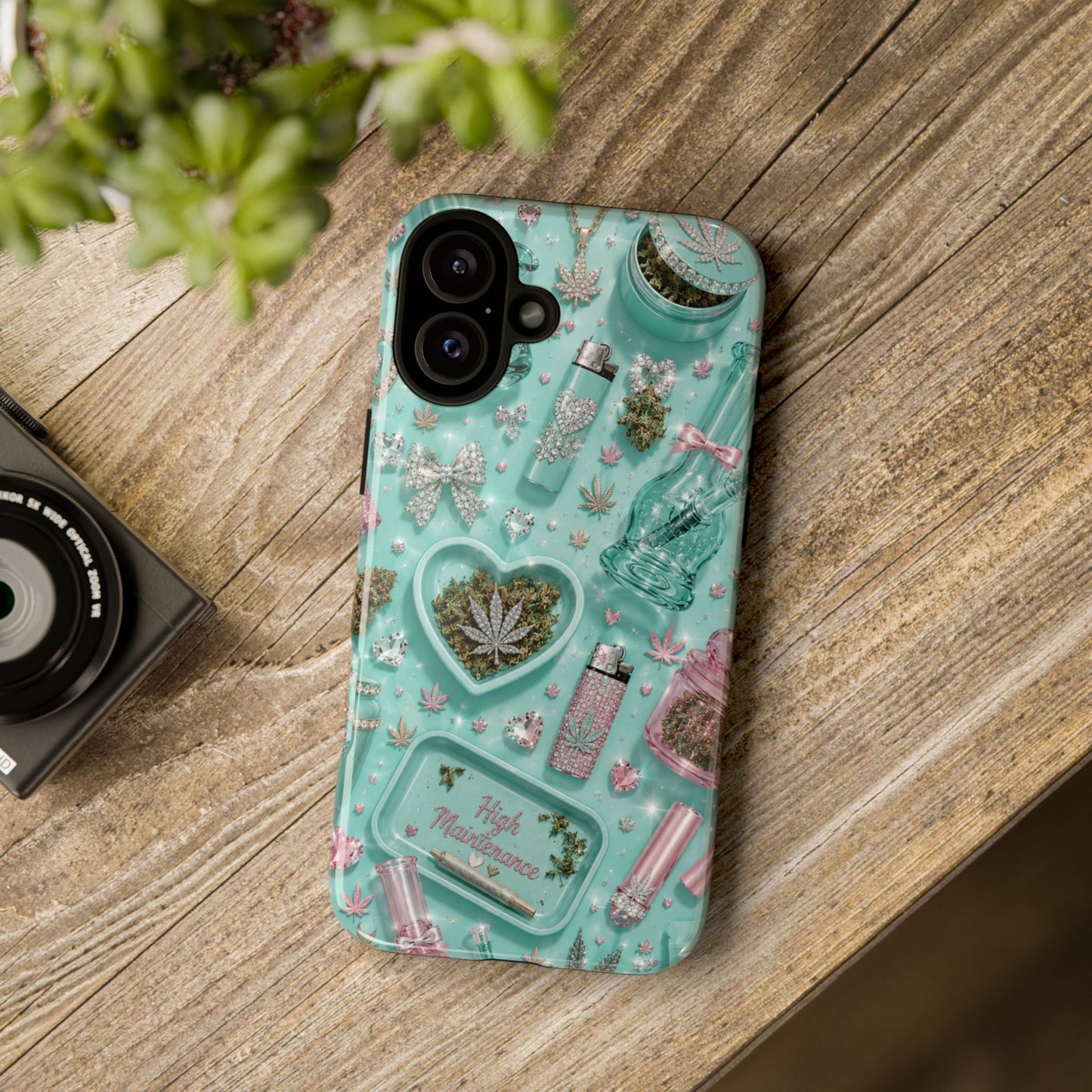 Sunflower Porch Co Mint Cannabis Pattern Phone Case | Tough Case