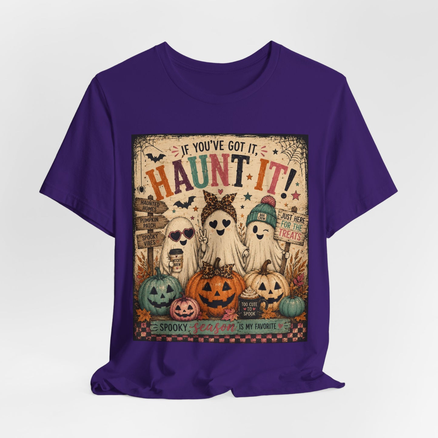 Sunflower Porch Co Haunt It! Ghosts and Pumpkins Tee | Halloween spooky vintage graphic