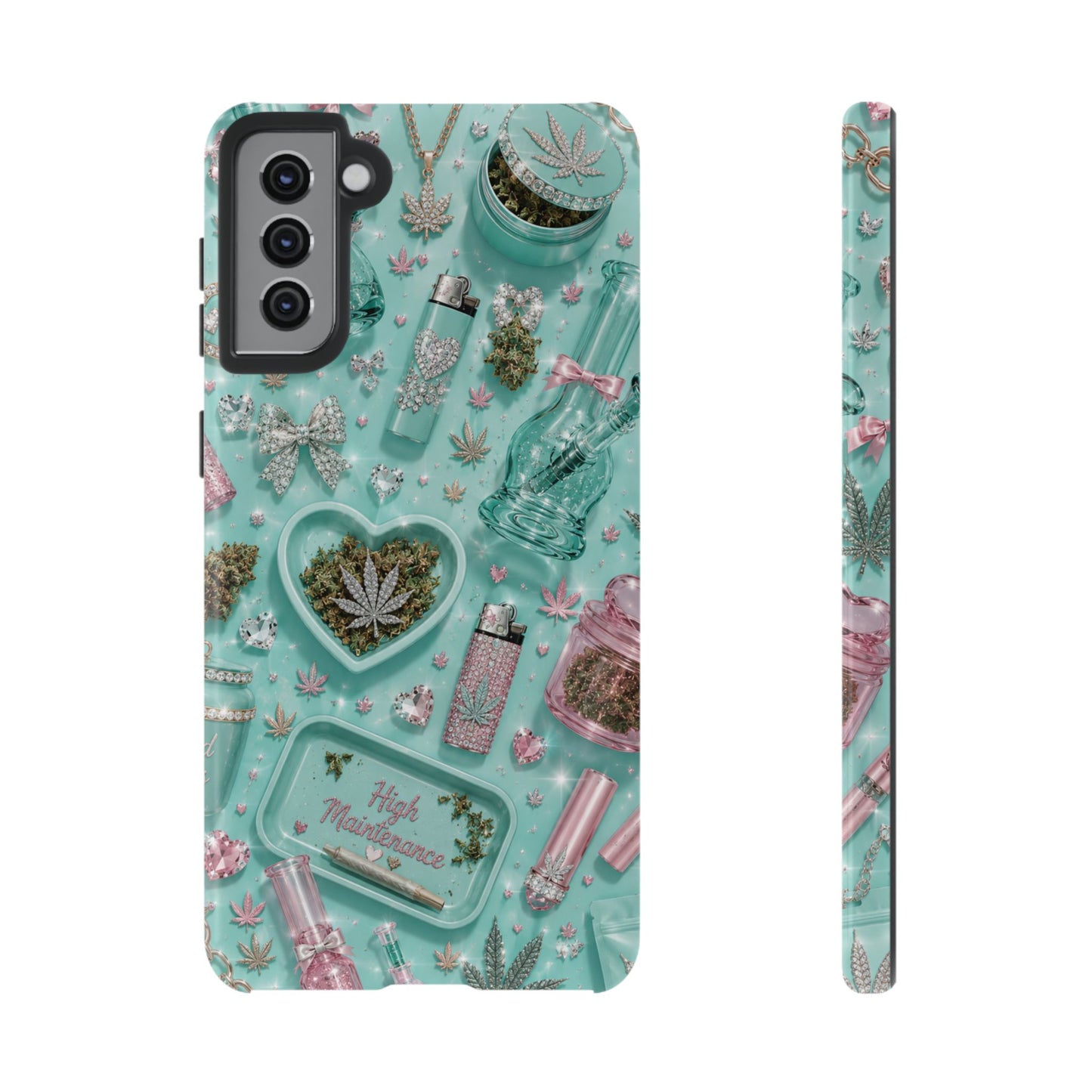 Sunflower Porch Co Mint Cannabis Pattern Phone Case | Tough Case