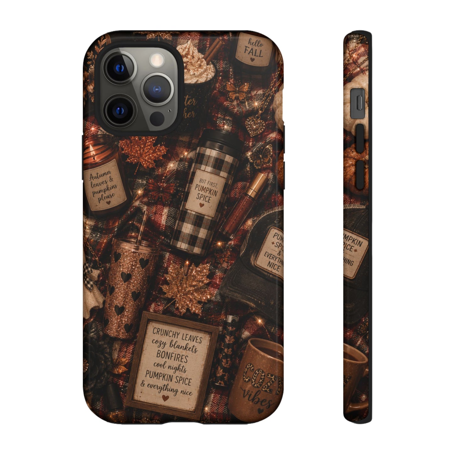 Sunflower Porch Co Cozy Pumpkin Spice Pattern Phone Case | Tough Cases