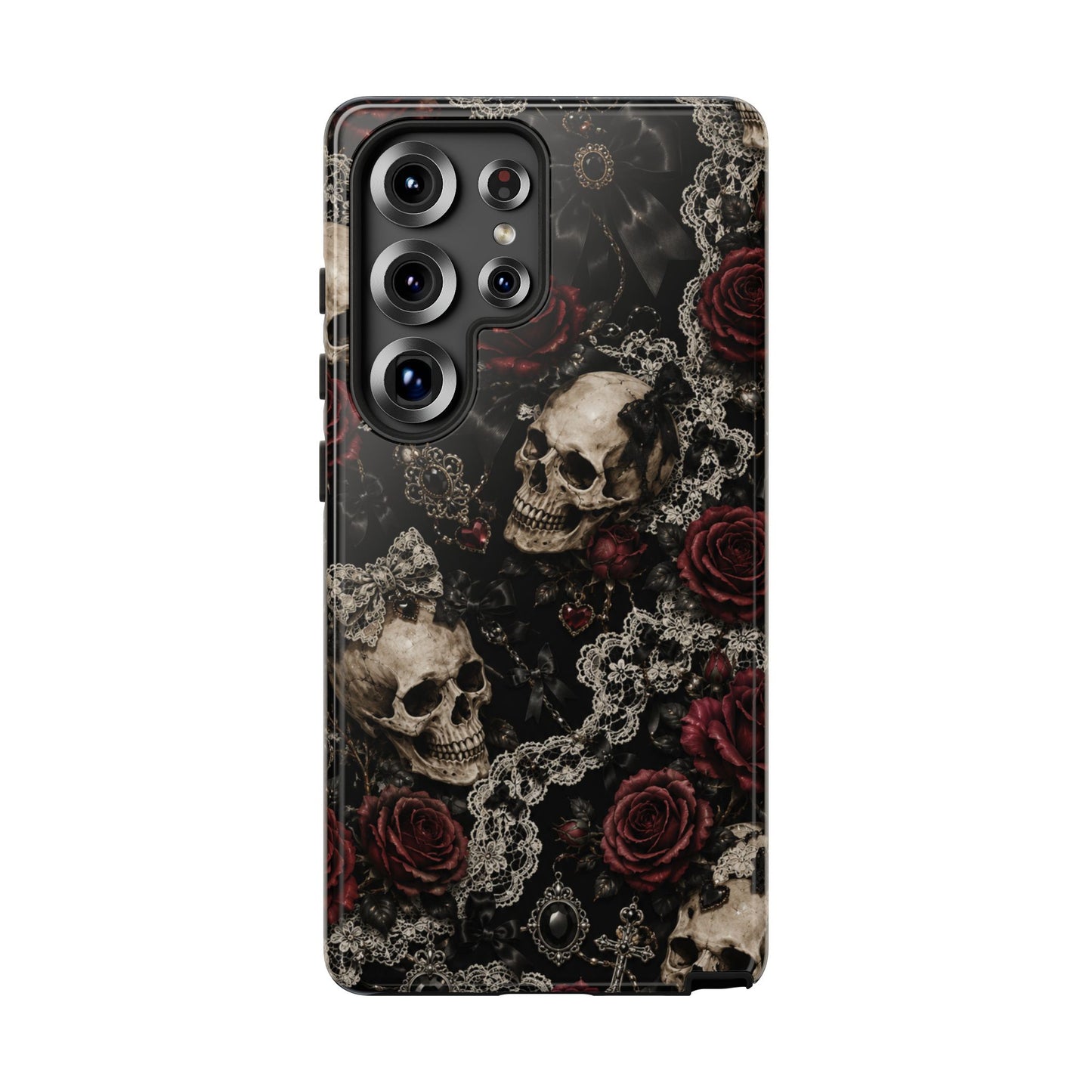 Skull and Red Roses phone case | Tough Cases