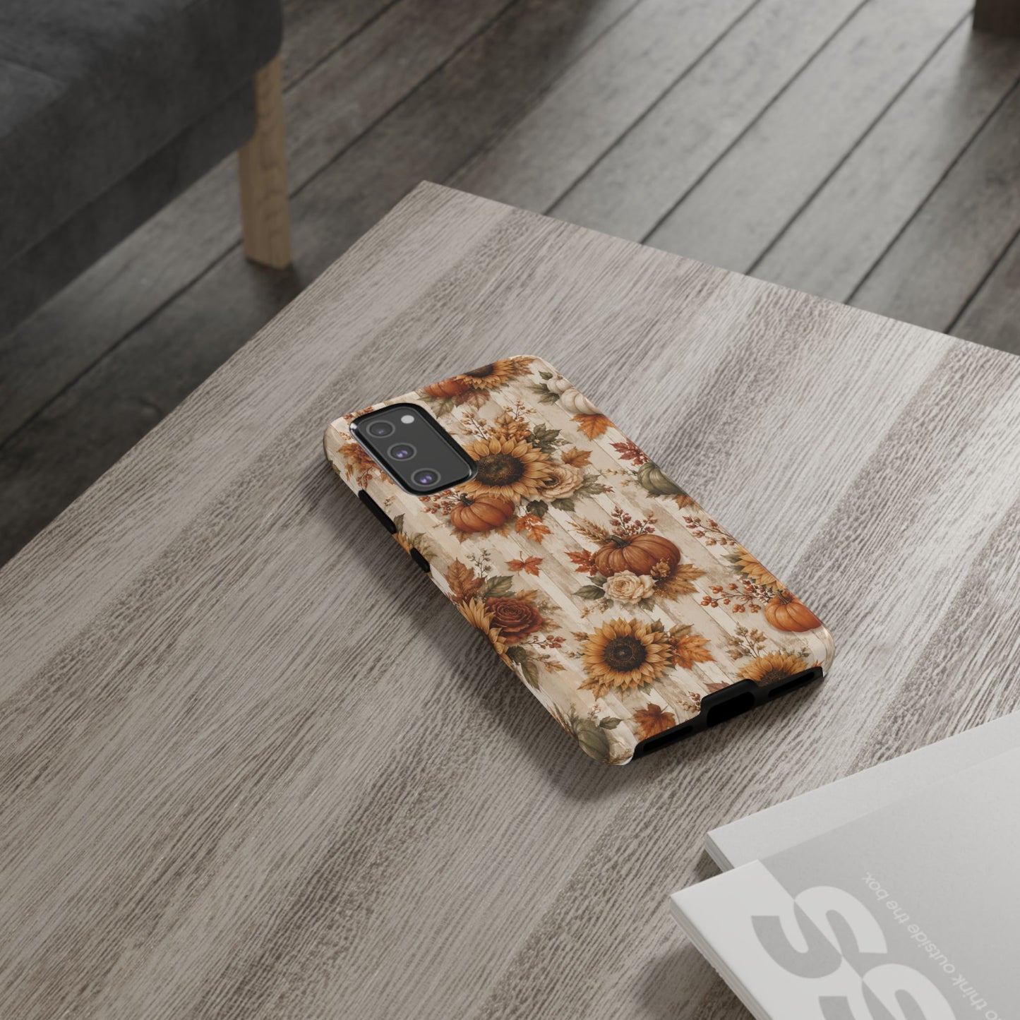 Sunflower Porch Co Autumn Sunflowers and Pumpkins Phone Case | Tough Case