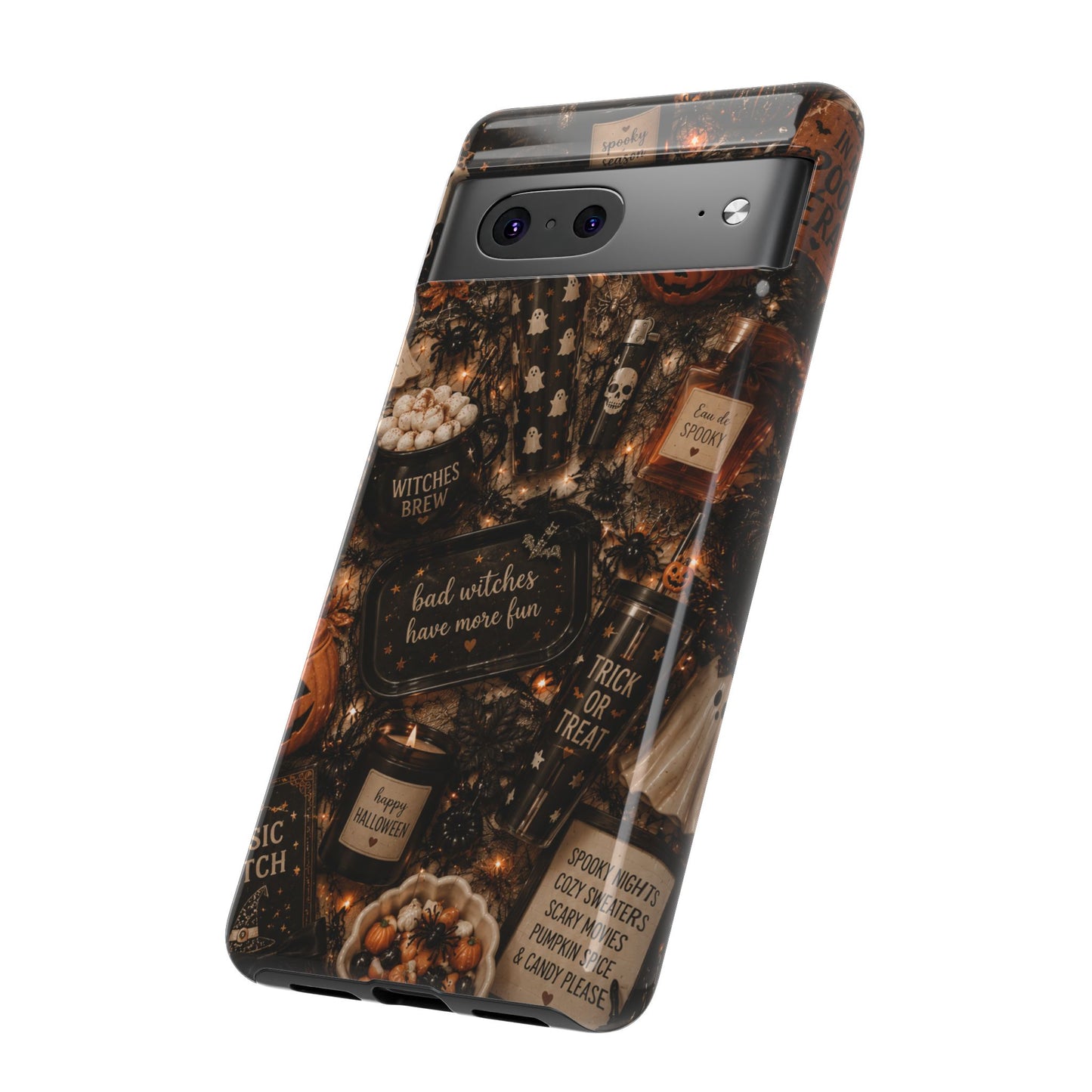 Sunflower Porch Co Halloween Collage phone case | spooky pumpkin witchy design