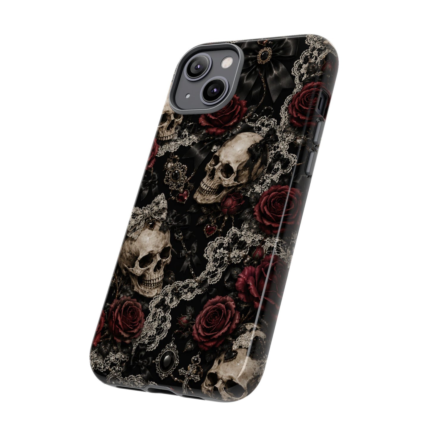Skull and Red Roses phone case | Tough Cases