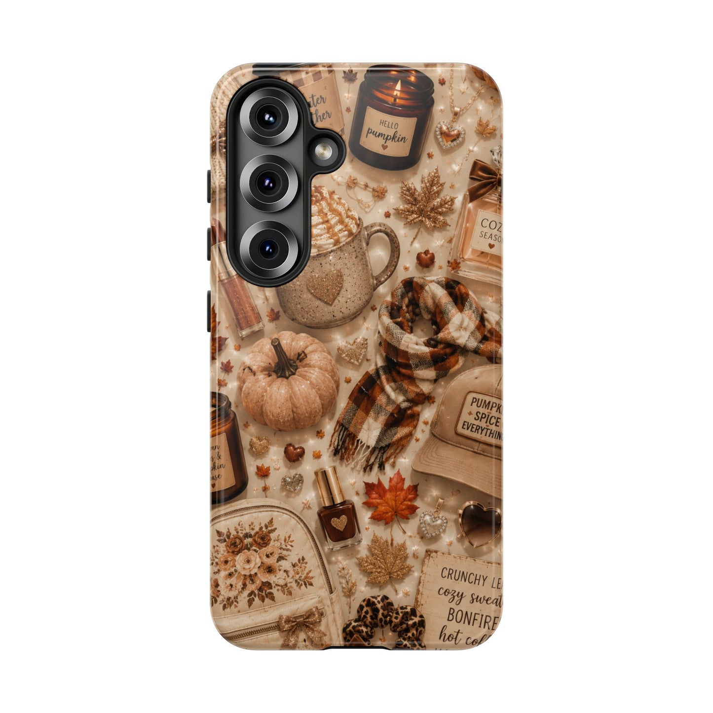 Sunflower Porch Co Cozy Autumn Mug and Pumpkin Pattern Phone Case | Fall Aesthetic