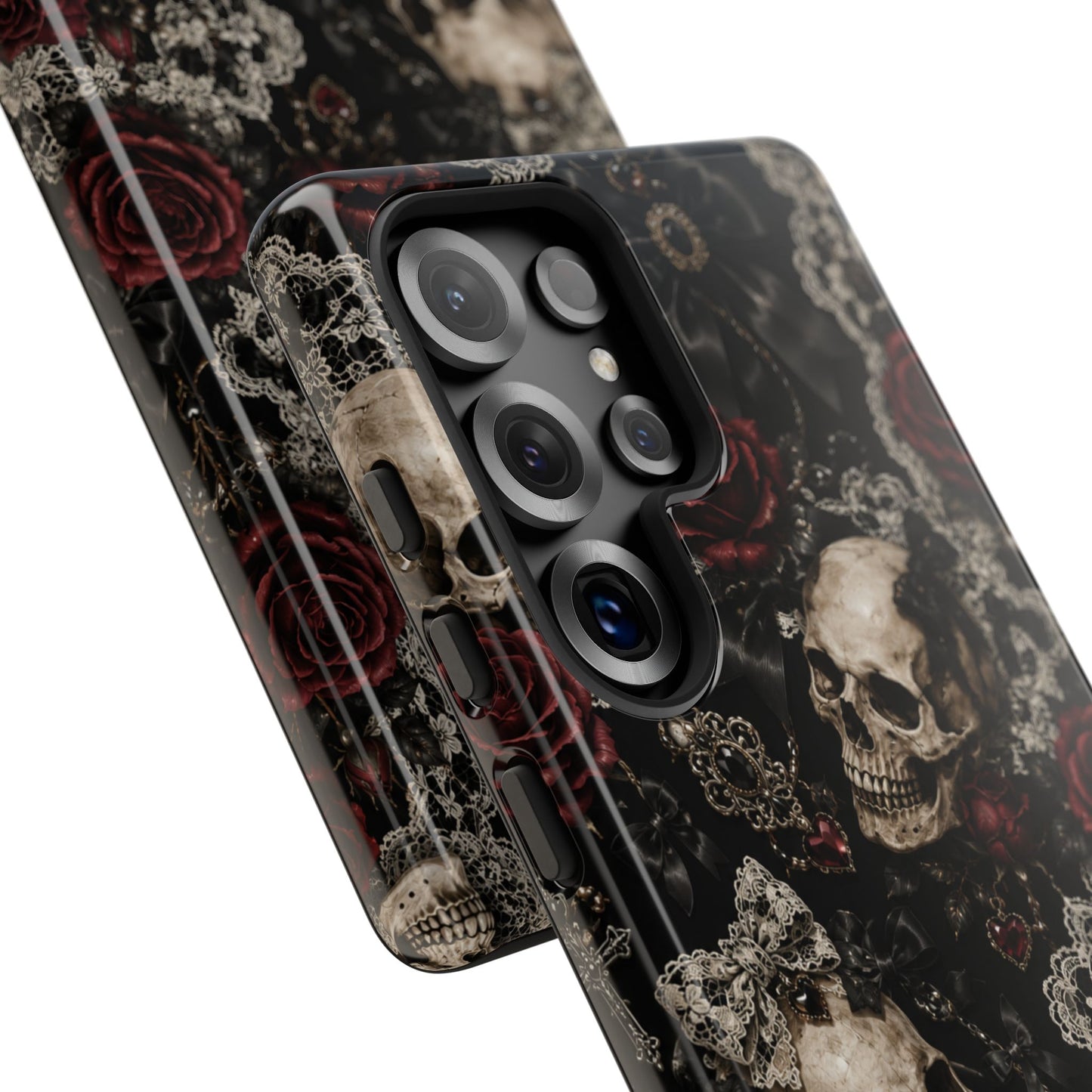Skull and Red Roses phone case | Tough Cases