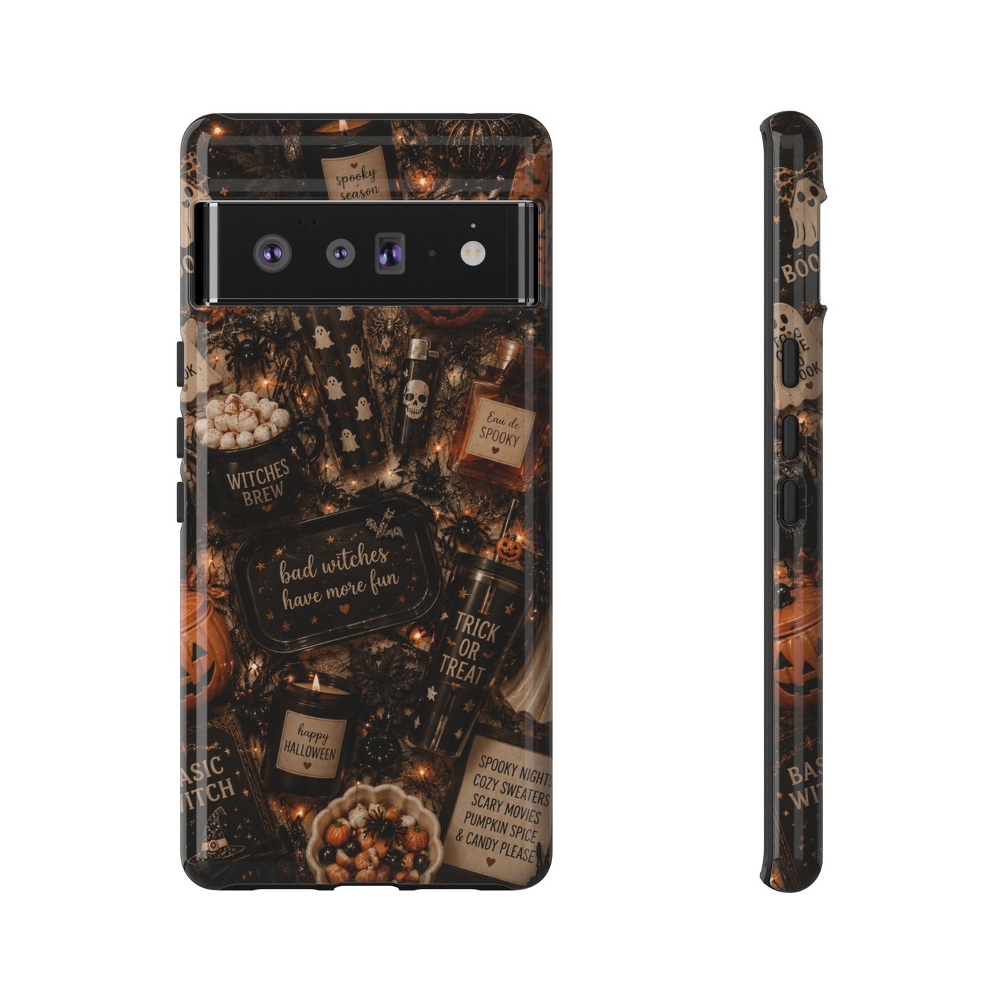 Sunflower Porch Co Halloween Collage phone case | spooky pumpkin witchy design