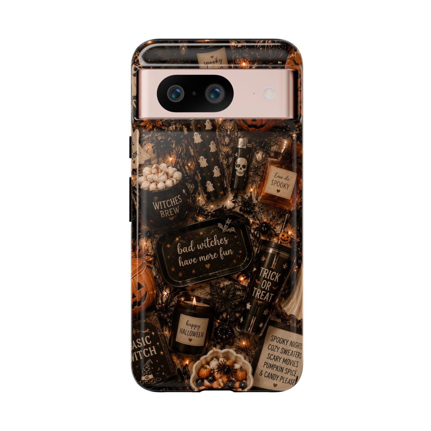 Sunflower Porch Co Halloween Collage phone case | spooky pumpkin witchy design
