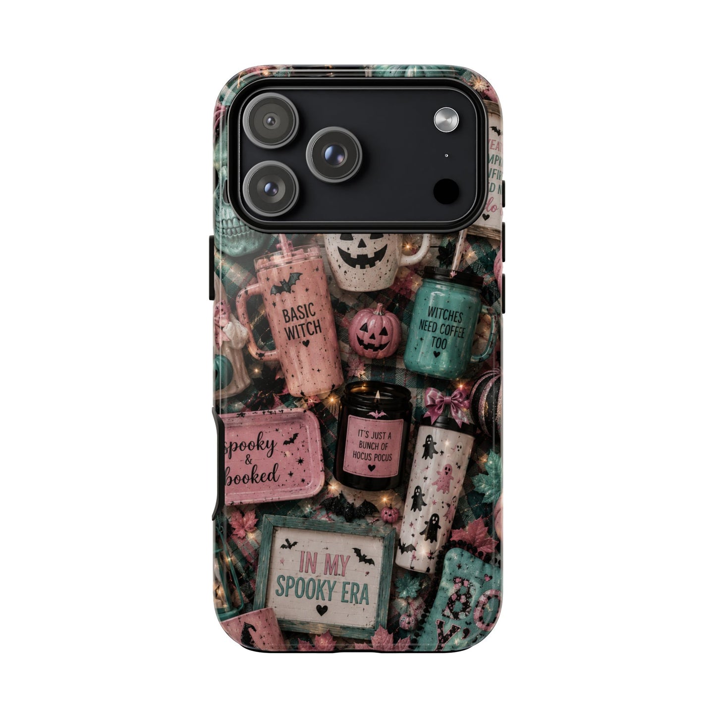 Sunflower Porch Co Spooky Mugs & Pumpkins Tough Cases | Halloween Collage Phone Case