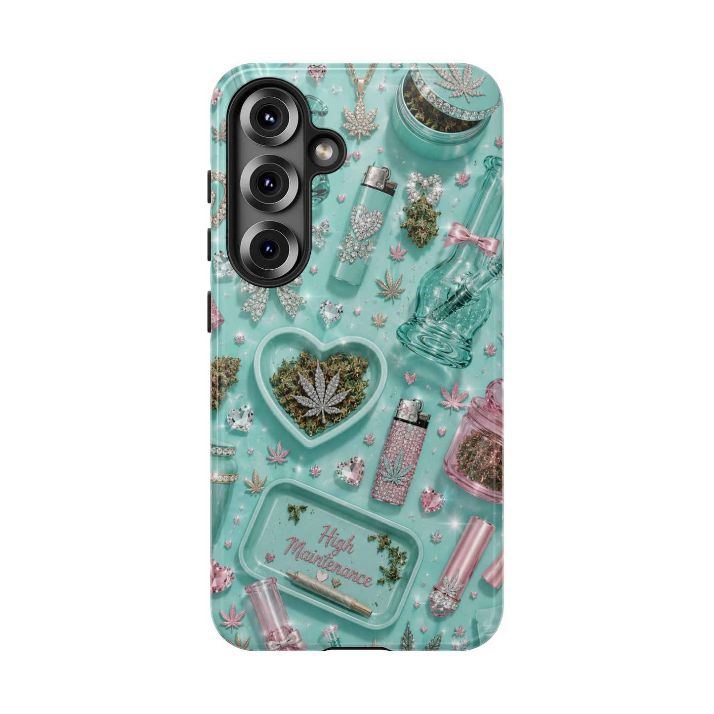 Sunflower Porch Co Mint Cannabis Pattern Phone Case | Tough Case