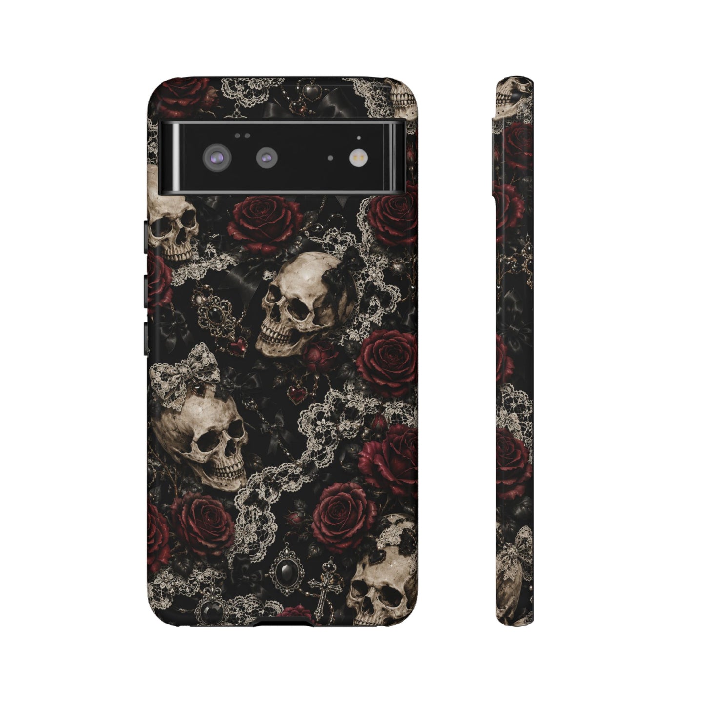Skull and Red Roses phone case | Tough Cases