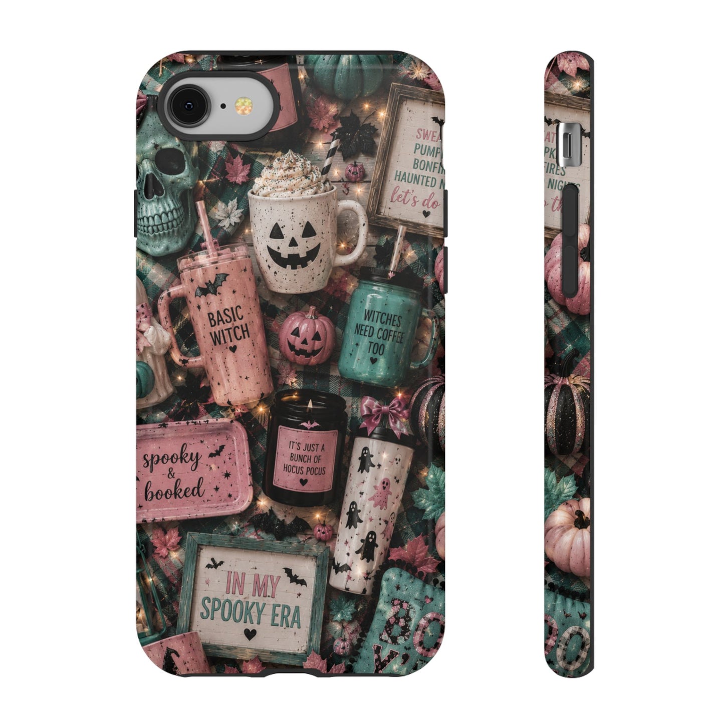 Sunflower Porch Co Spooky Mugs & Pumpkins Tough Cases | Halloween Collage Phone Case