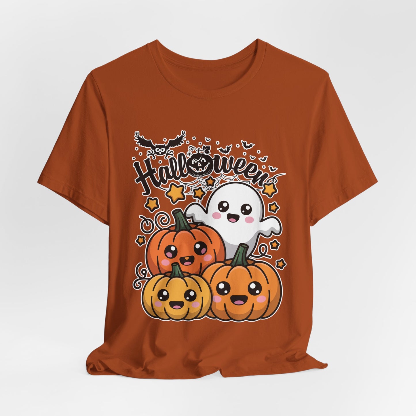 Cute Ghost and Pumpkins Halloween Tee | Pumpkin Trio Shirt